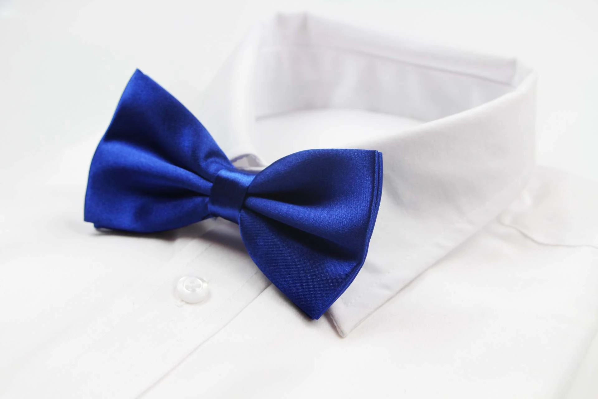 7 Zasel Mens Blue Solid Plain Colour Bow Tie - Blue, 7 of 8