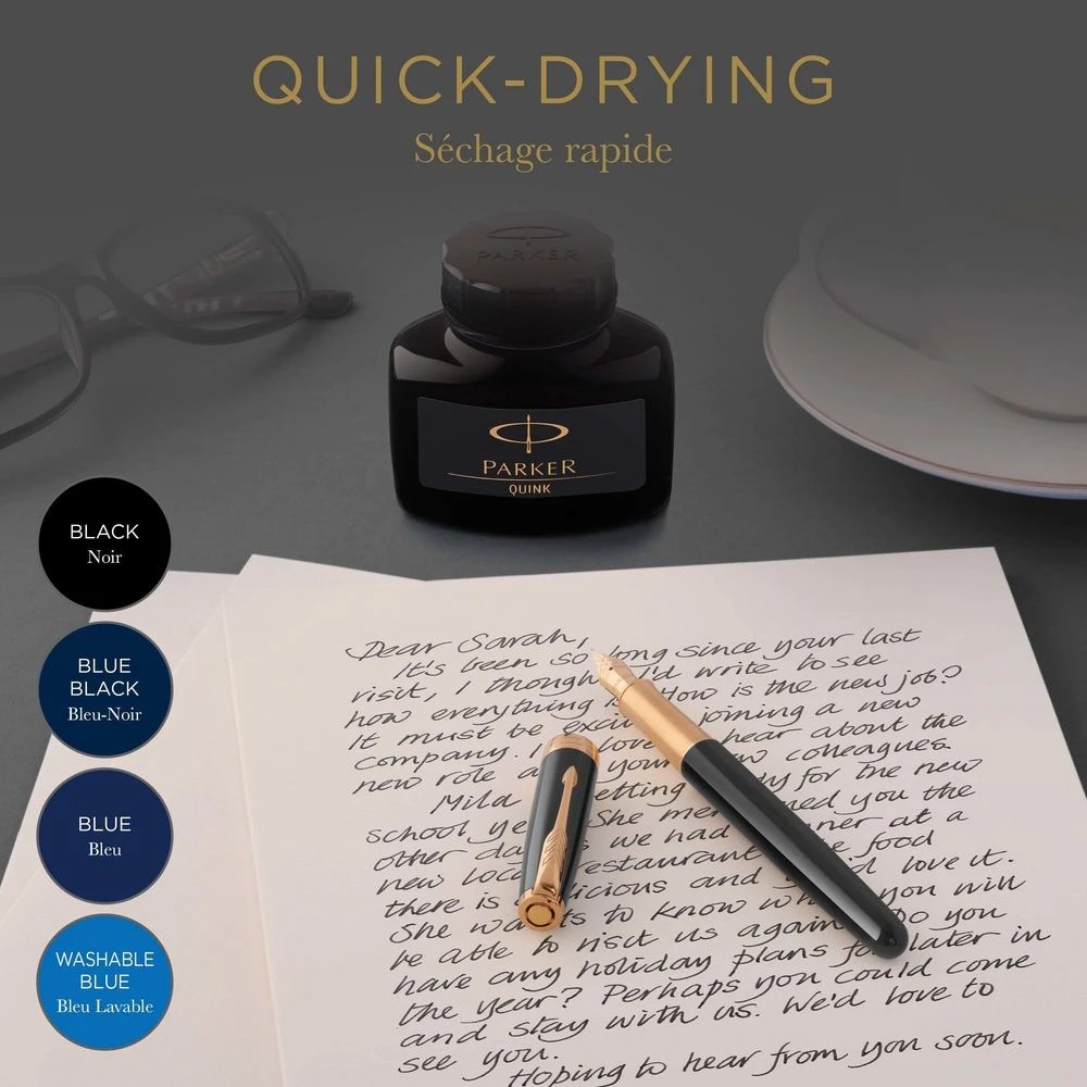 8 Parker Quink Ink Bottle Permanent Blue Black 57 mL, 8 of 9