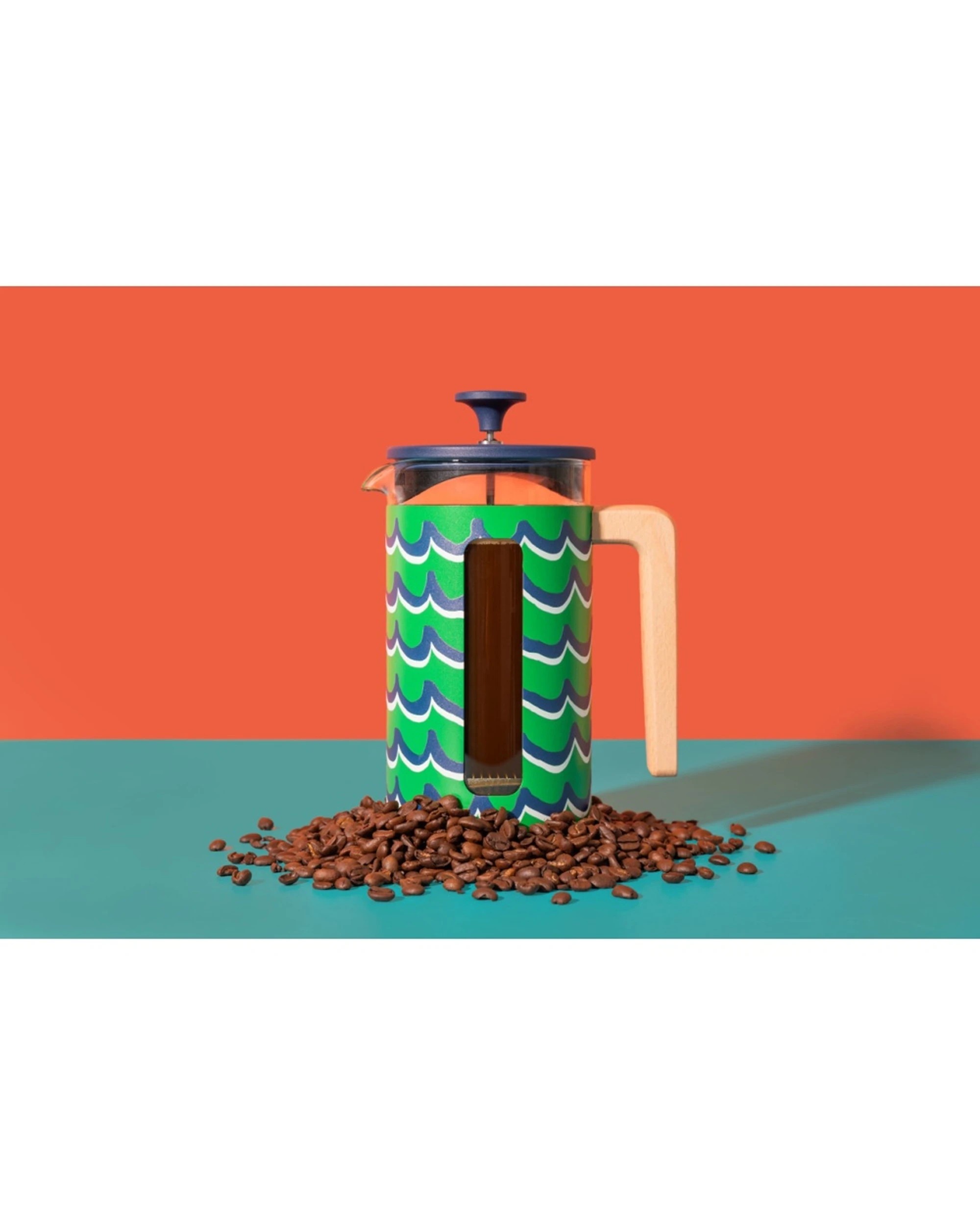 6 La Cafetiere Pisa Cafetiere Stainless Steel Coffee Plunger 1L Cyan Tides - Green, 6 of 7