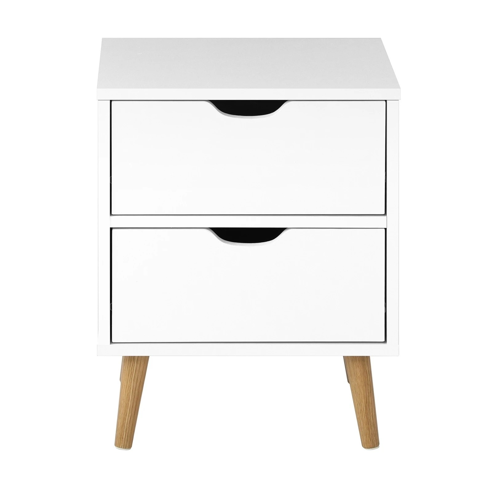 6 Oikiture Bedside Tables Set of 2 Side Table Nightstand Storage Cabinet - White, 6 of 10
