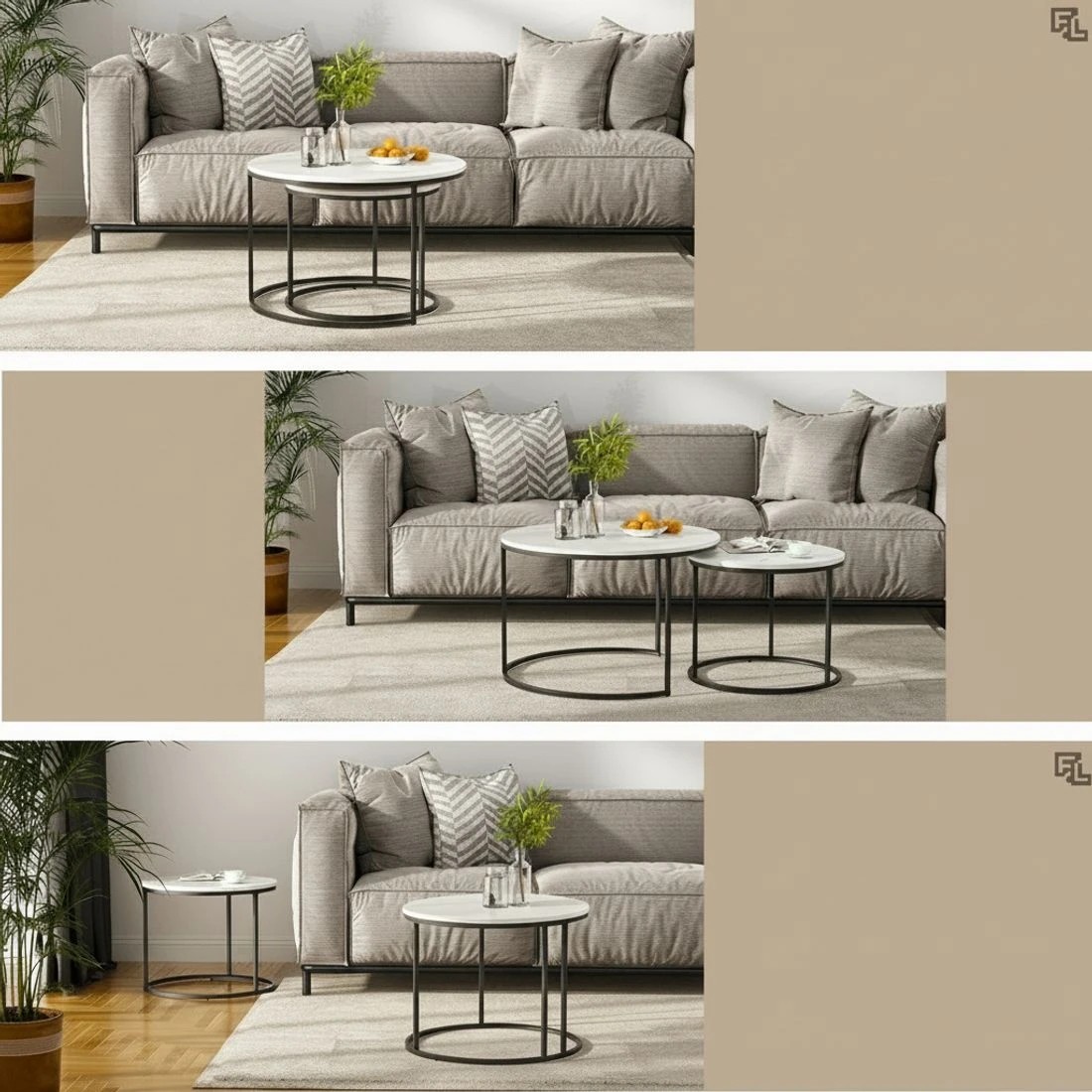 7 Artiss Nesting Coffee Table Set of 2 Marble Effect - Multi, 7 of 8