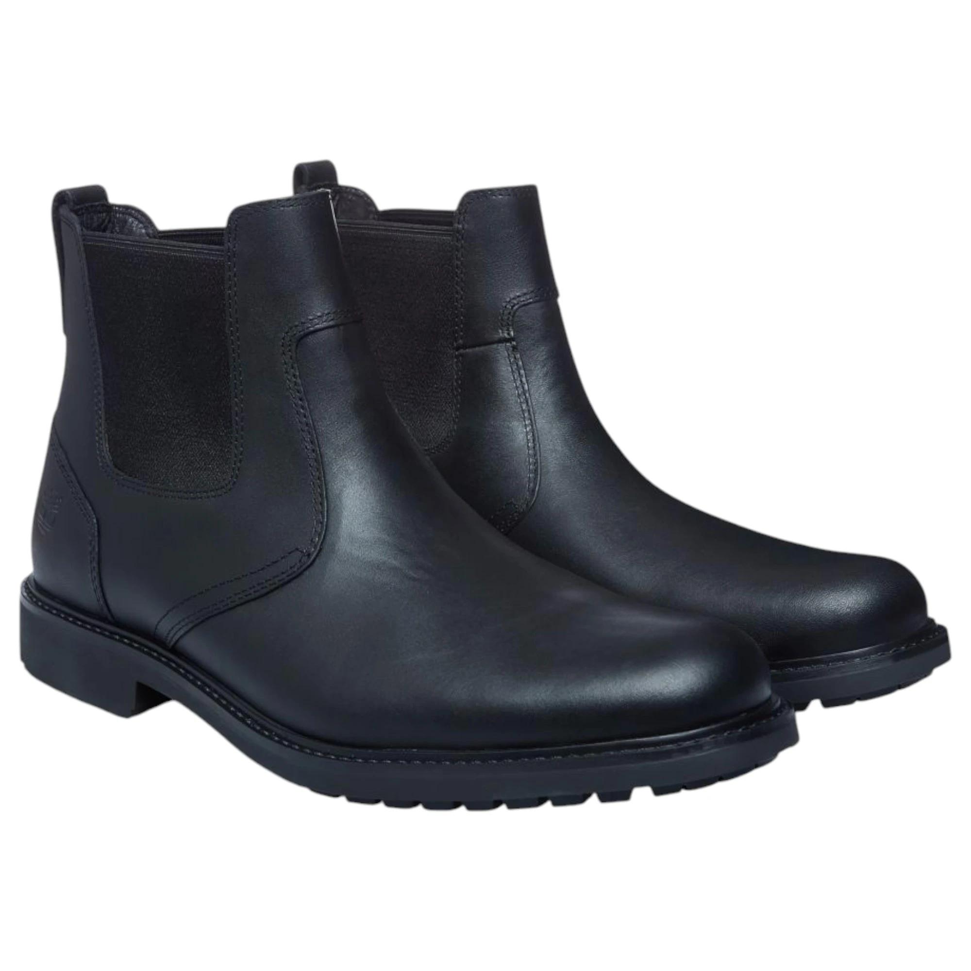 1 Timberland Mens Stormbucks Mid Chelsea Slip On Black Boot BLACK, 1 of 6