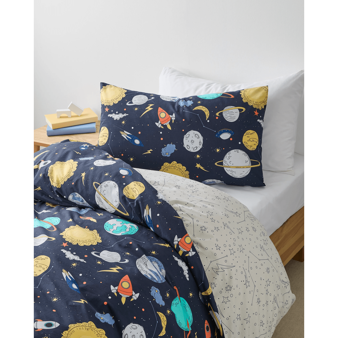 3 Target Apollo Space Australian Cotton Kids Quilt Cover Set
 - Single Bed
 - Blue, 3 of 6