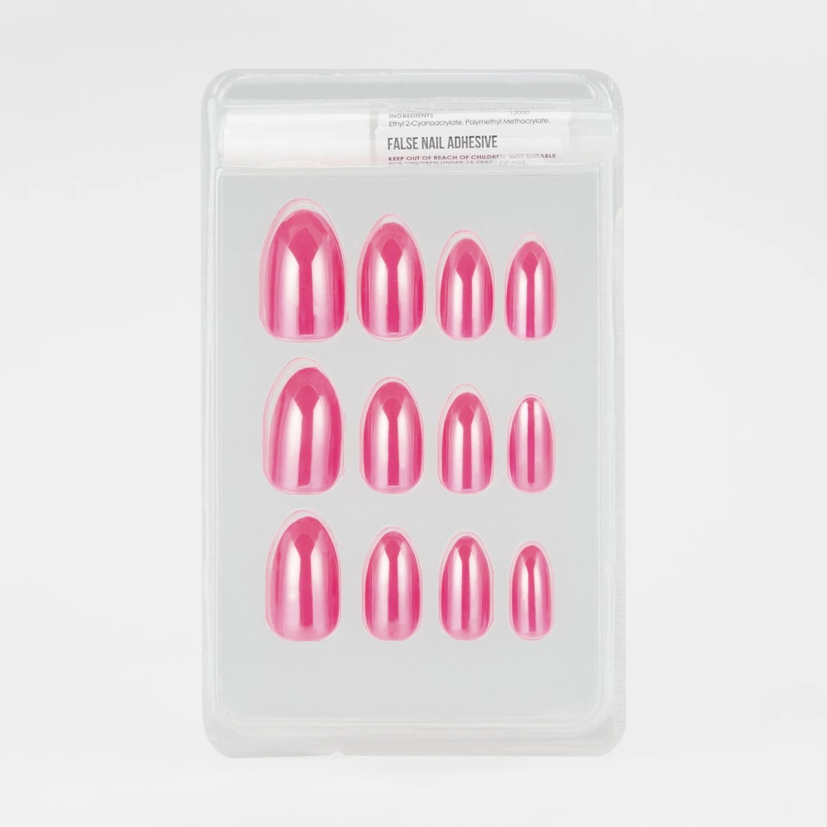 3 OXX Cosmetics 24 Pack False Nails with Adhesive - Almond Shape, Pink, 3 of 5