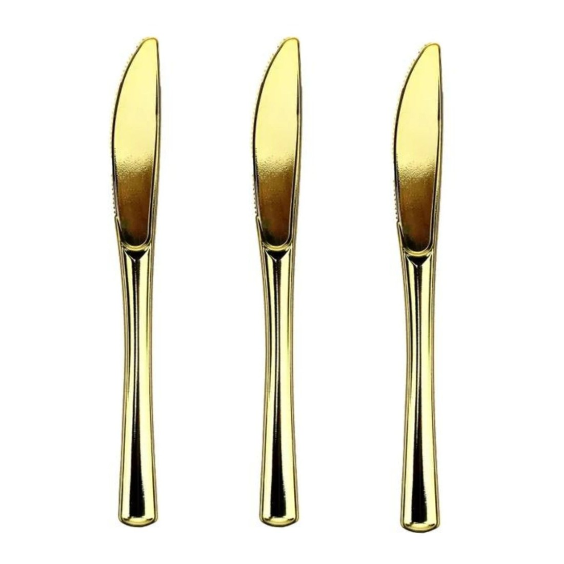 1 Partyware Gold Reusable Plastic Knives (Pack of 12), 1 of 2