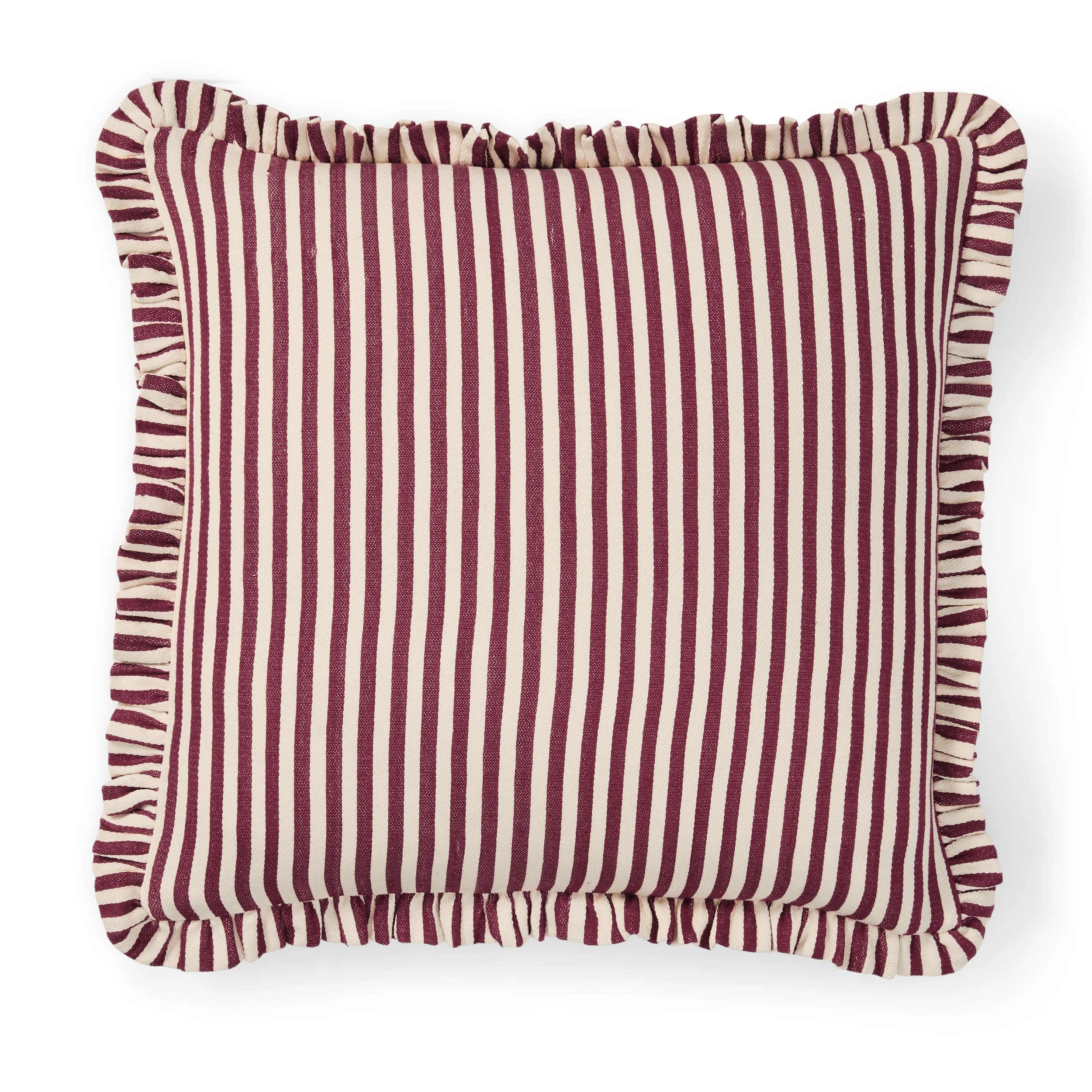 1 60cm Stripe Cushion Cover - Berry, 1 of 2