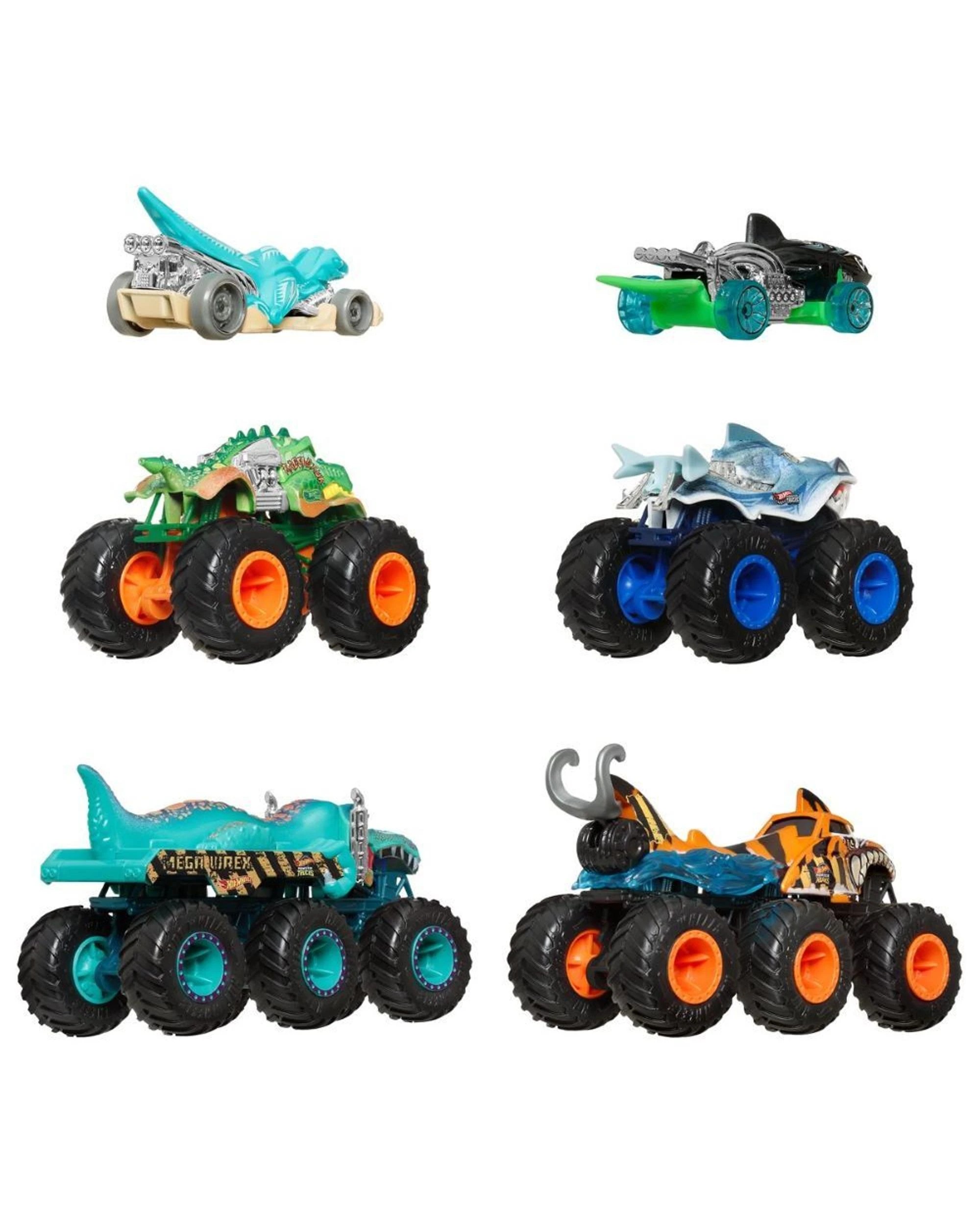 3 Mattel Hot Wheels Monster Trucks Sharks vs Dinos Multipack, 3 of 6
