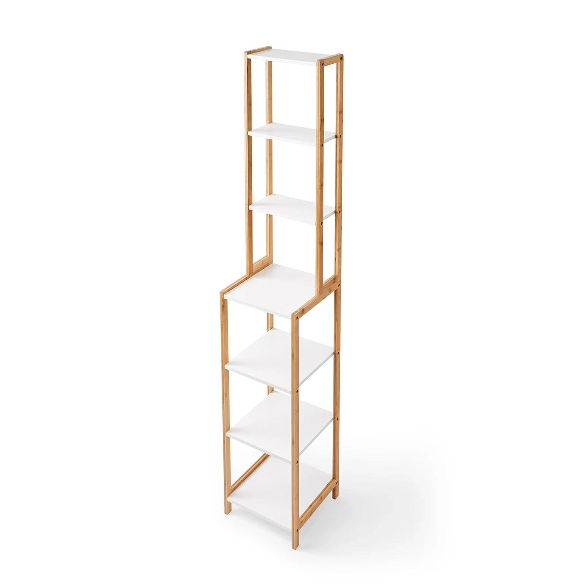 4 Bamboo and White 7 Tier Shelf, 4 of 10
