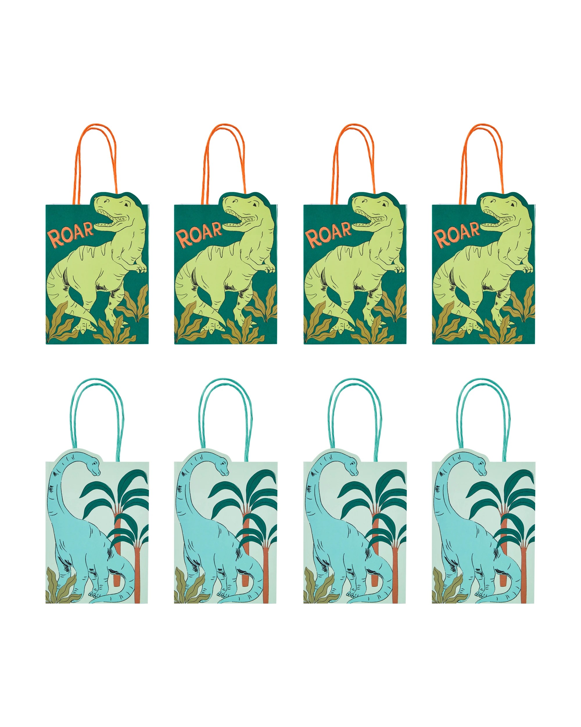 1 8 Piece Dinosaur Shaped Loot Bags, 1 of 6