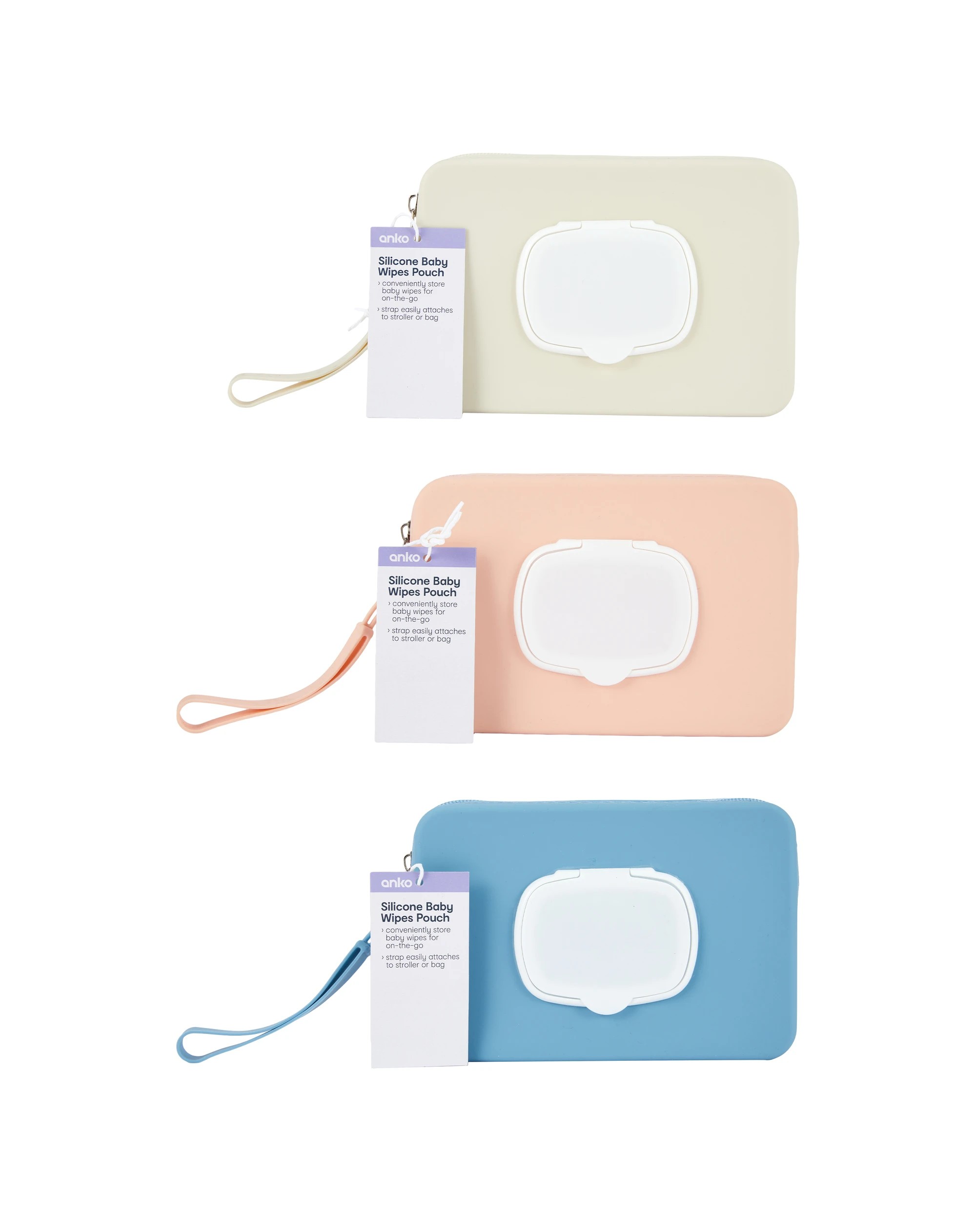 5 Silicone Baby Wipes Pouch - Assorted, 5 of 5