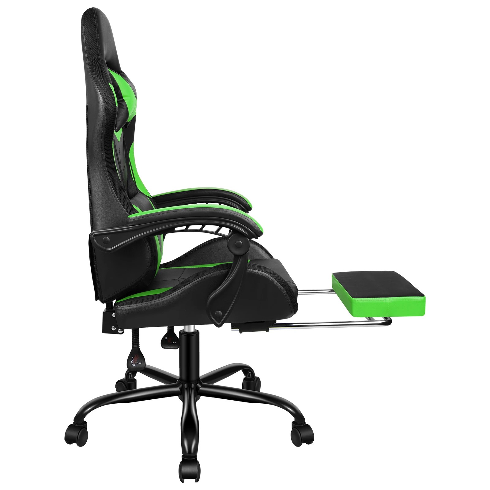 5 Alfordson Gaming Chair Office Massage 12 RGB LED Computer Seat PU Leather - Green, 5 of 10