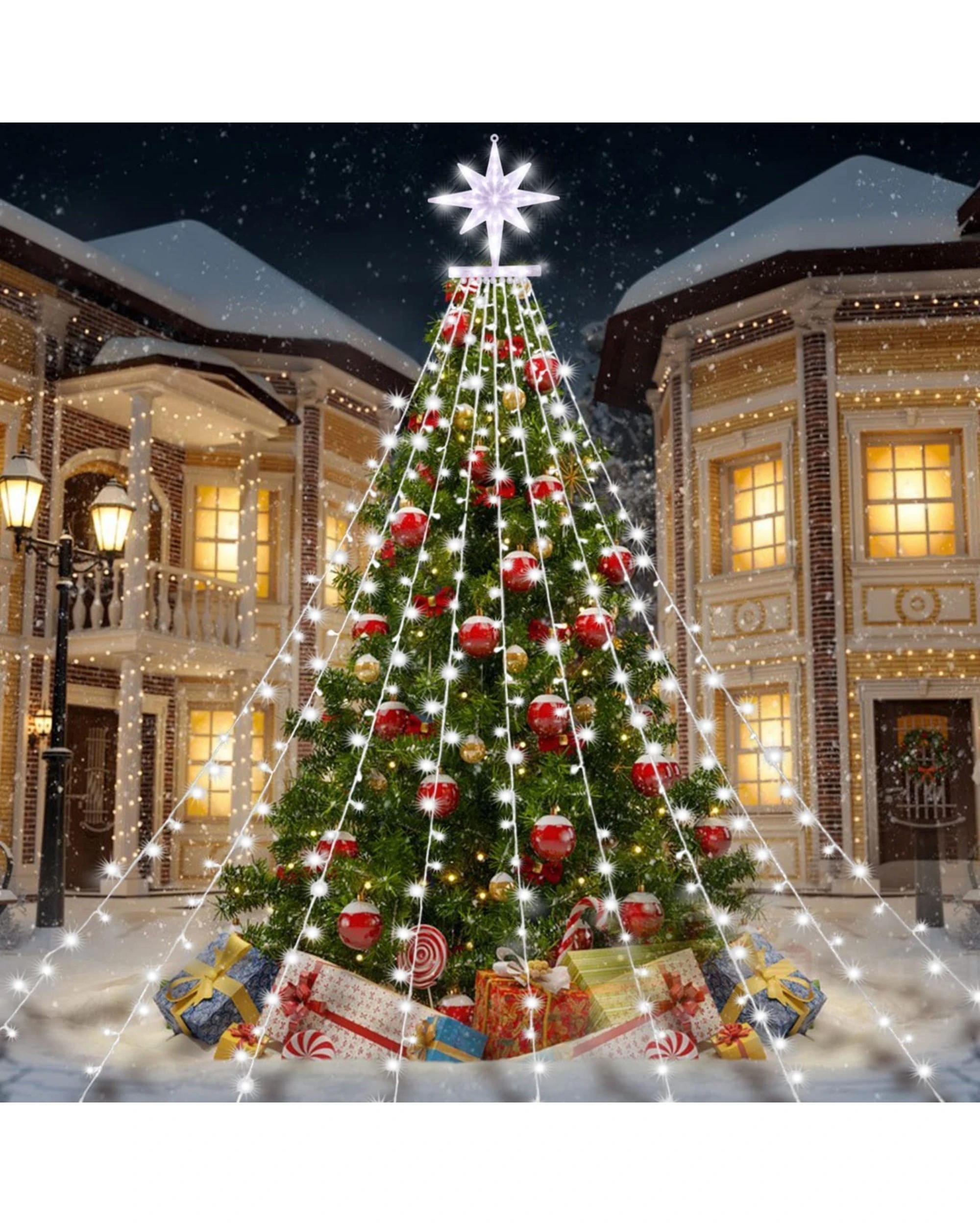 5 Advwin 3.5M × 9 Lines 350 RGB LED String Fairy Lights - White, 5 of 5