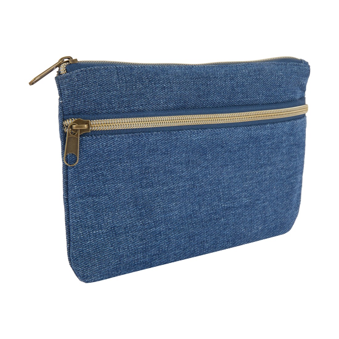 2 Denim Twin Zip Pencil Case, 2 of 6
