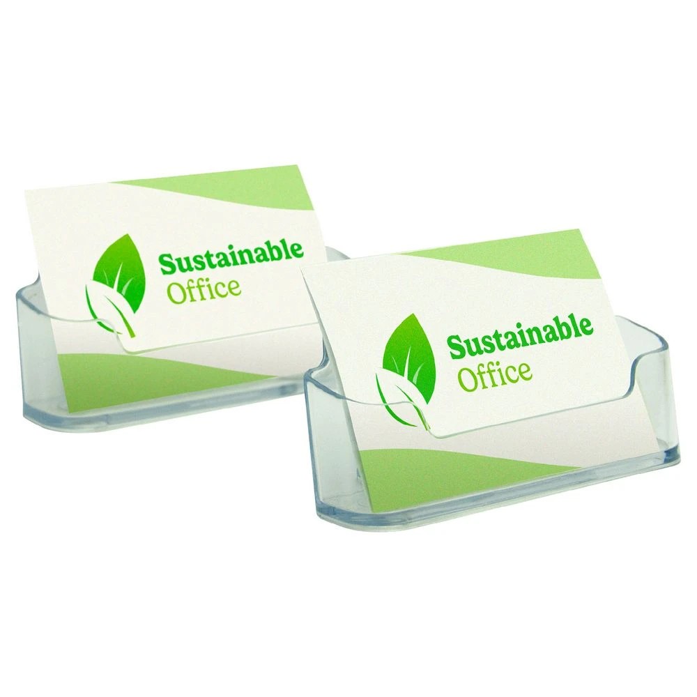 2 Deflecto Recycled Business Card Holders Landscape 2 Pack, 2 of 2