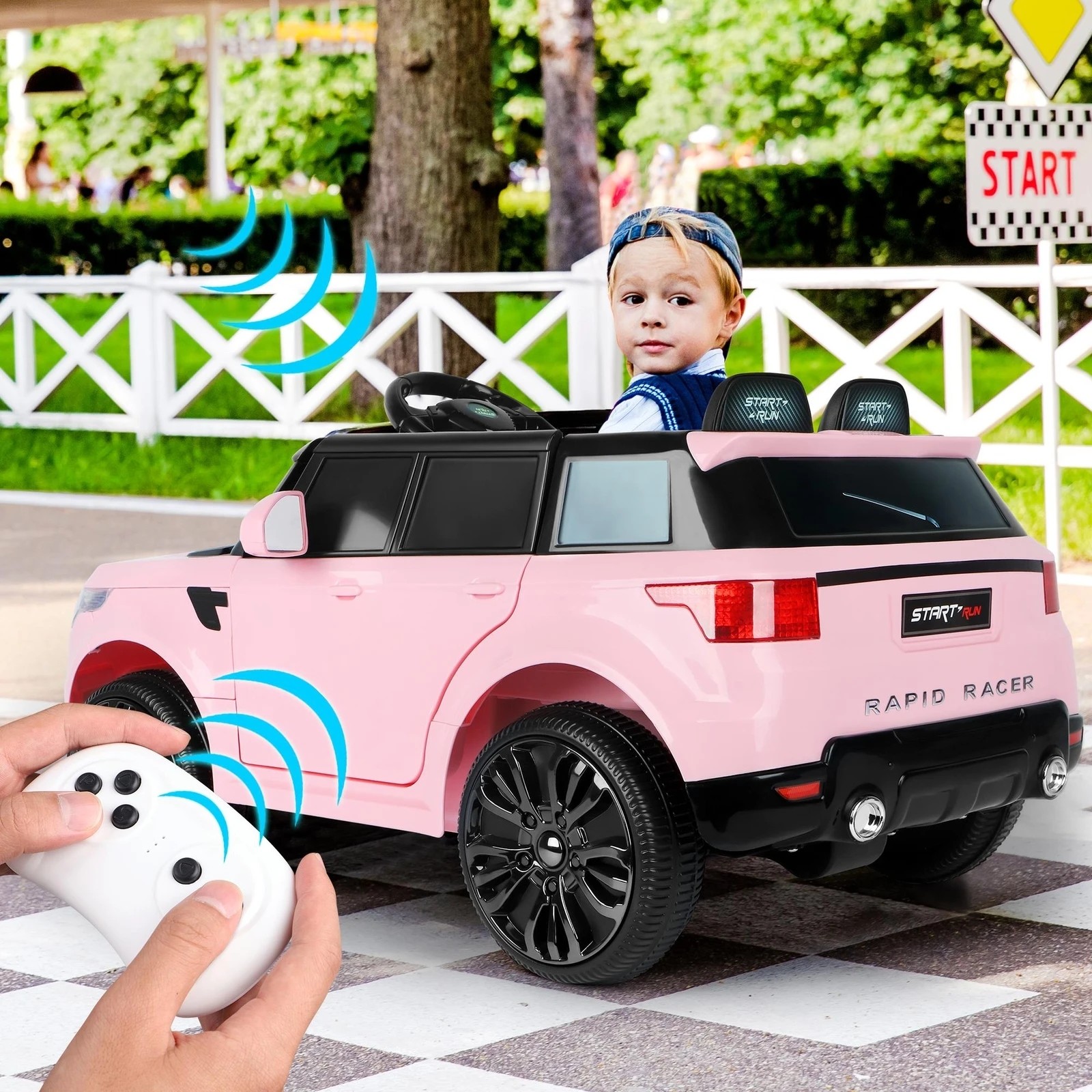 3 Alfordson Kids Ride On Car 12V Eletric Motor Remote Car Toy MP3 LED Light - Pink, 3 of 10