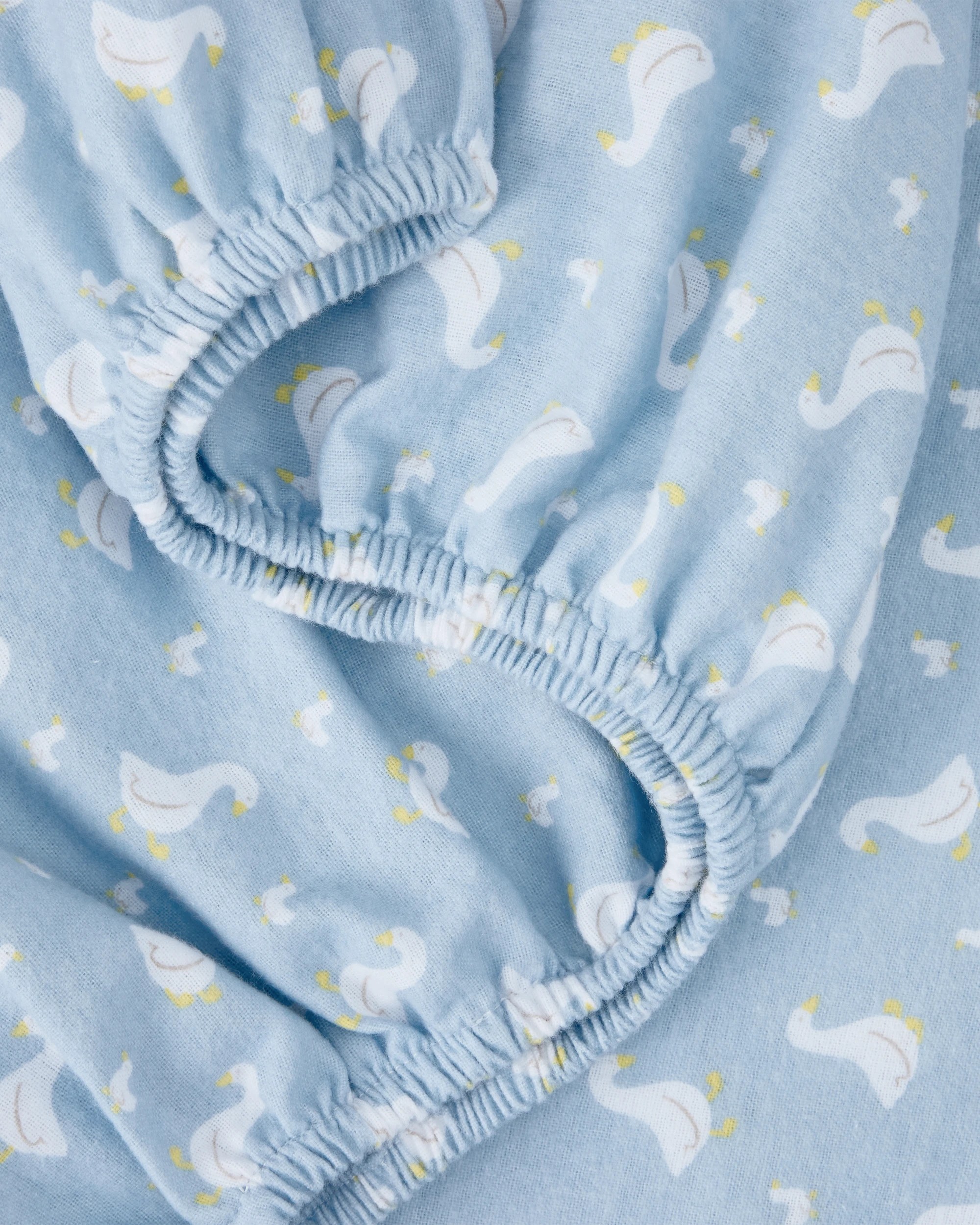 5 2 Pack Flannelette Cotton Fitted Cot Sheets - Geese and Stripe, 5 of 6