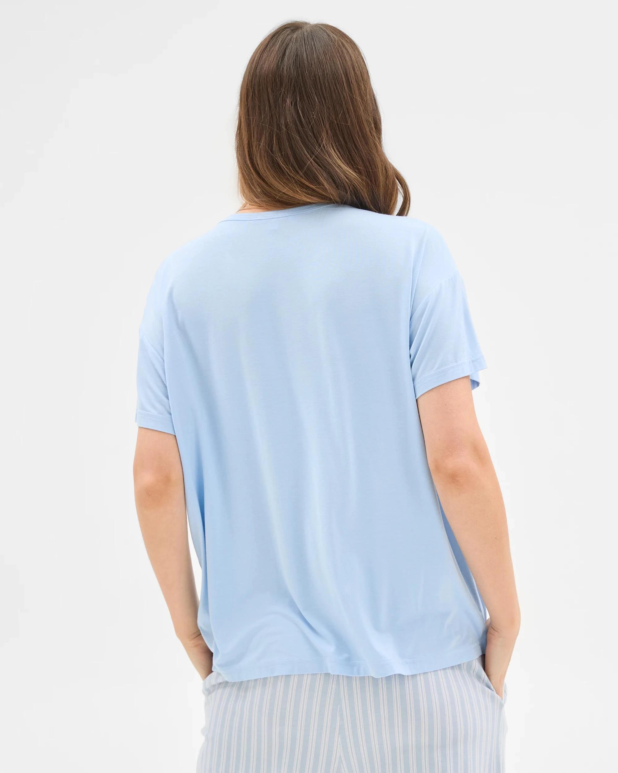 6 Target Woman Soft Comfort Bamboo Pyjama T-Shirt BLUE, 6 of 6