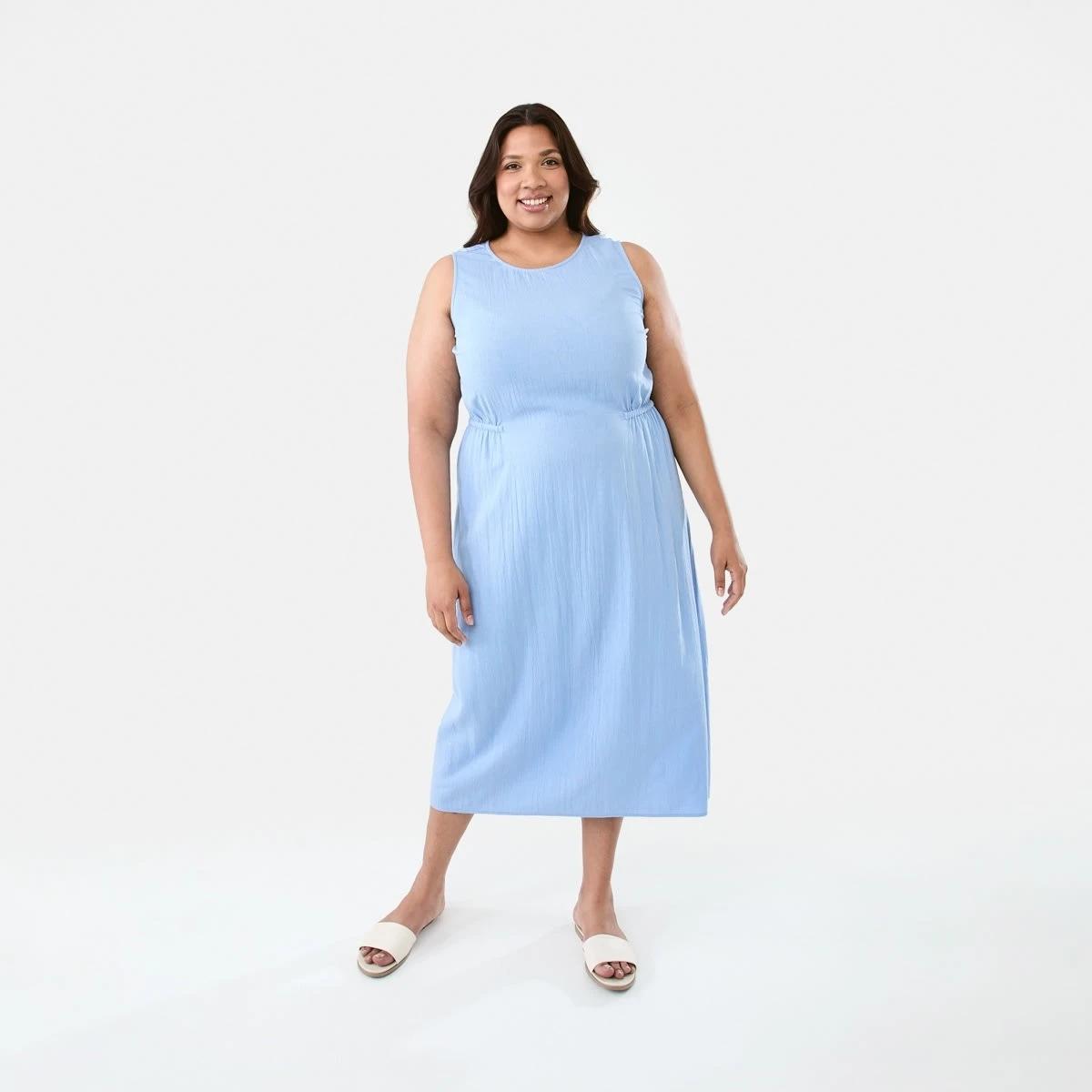 1 Curve Sleeveless Tie Back Dress Blu Crnfwr, 1 of 8