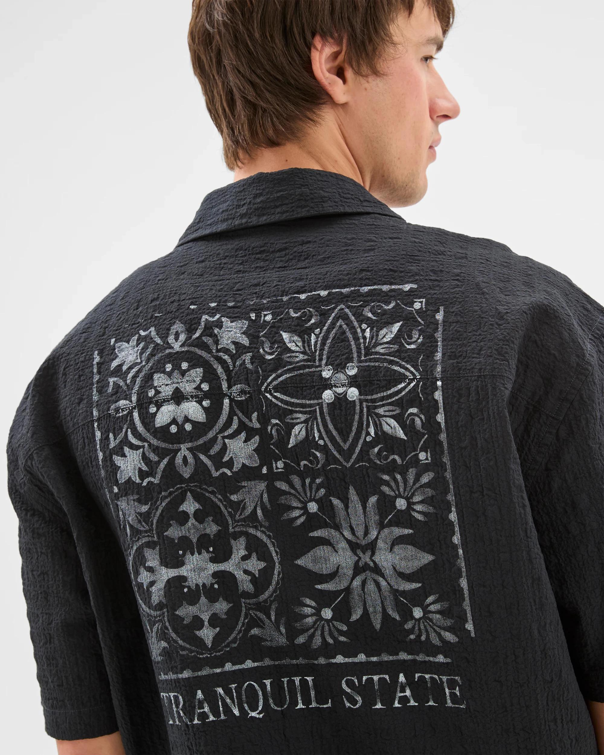 5 Australian Cotton Rich Short Sleeve Shirt - Commons BORDER BLACK, 5 of 5