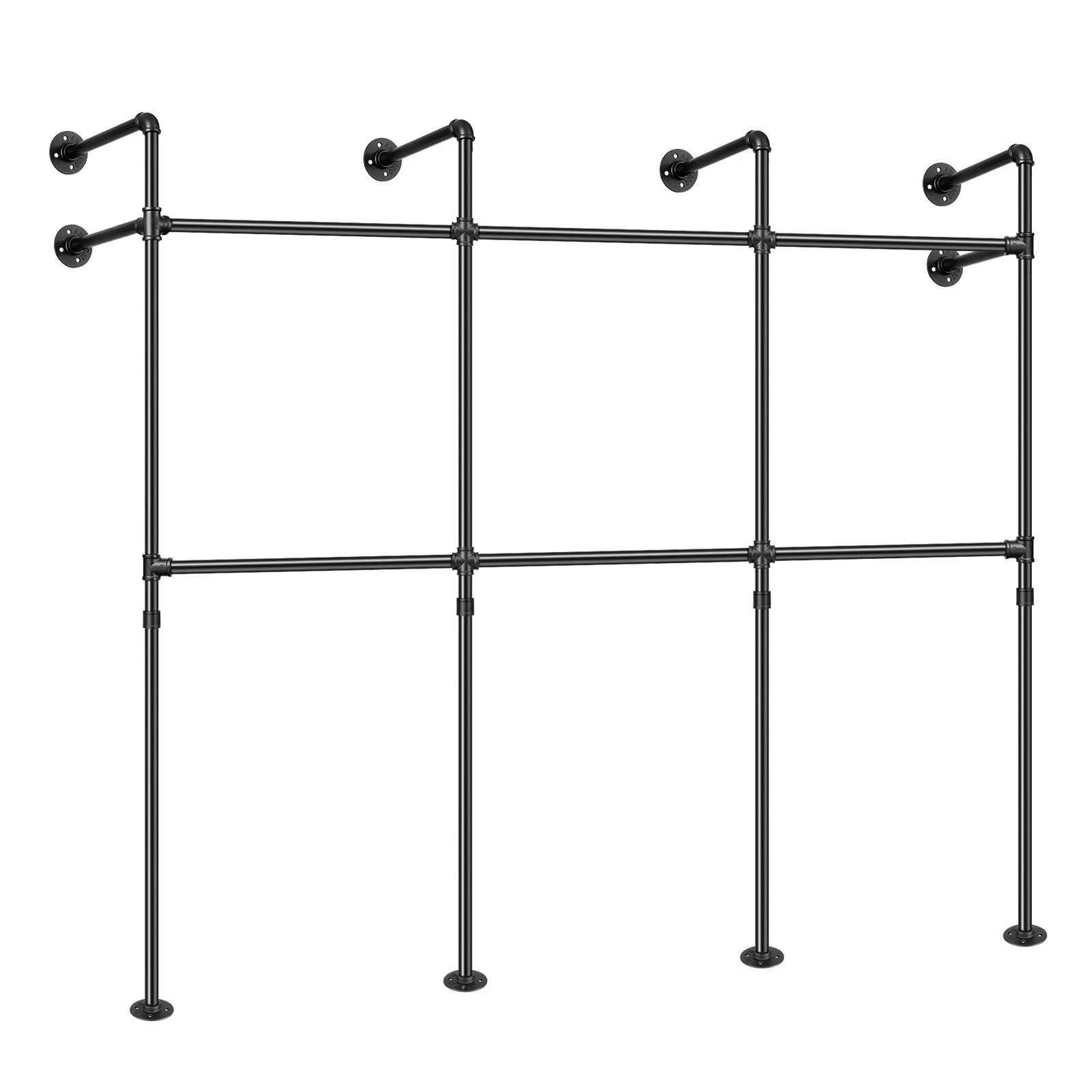 Ausway Industrial Pipe Clothing Rack Garment Display Organiser Wall ...
