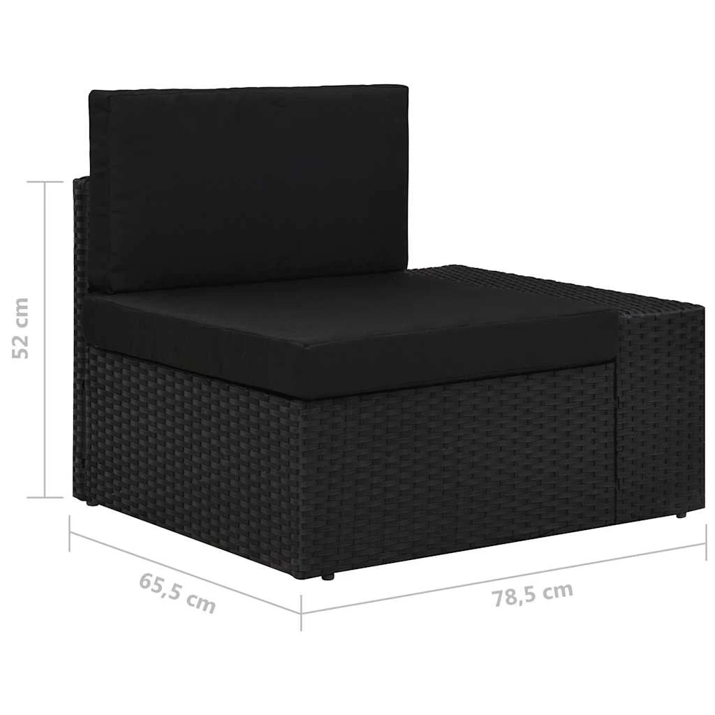 8 vidaXL Garden sofa Modular - Black, 8 of 9