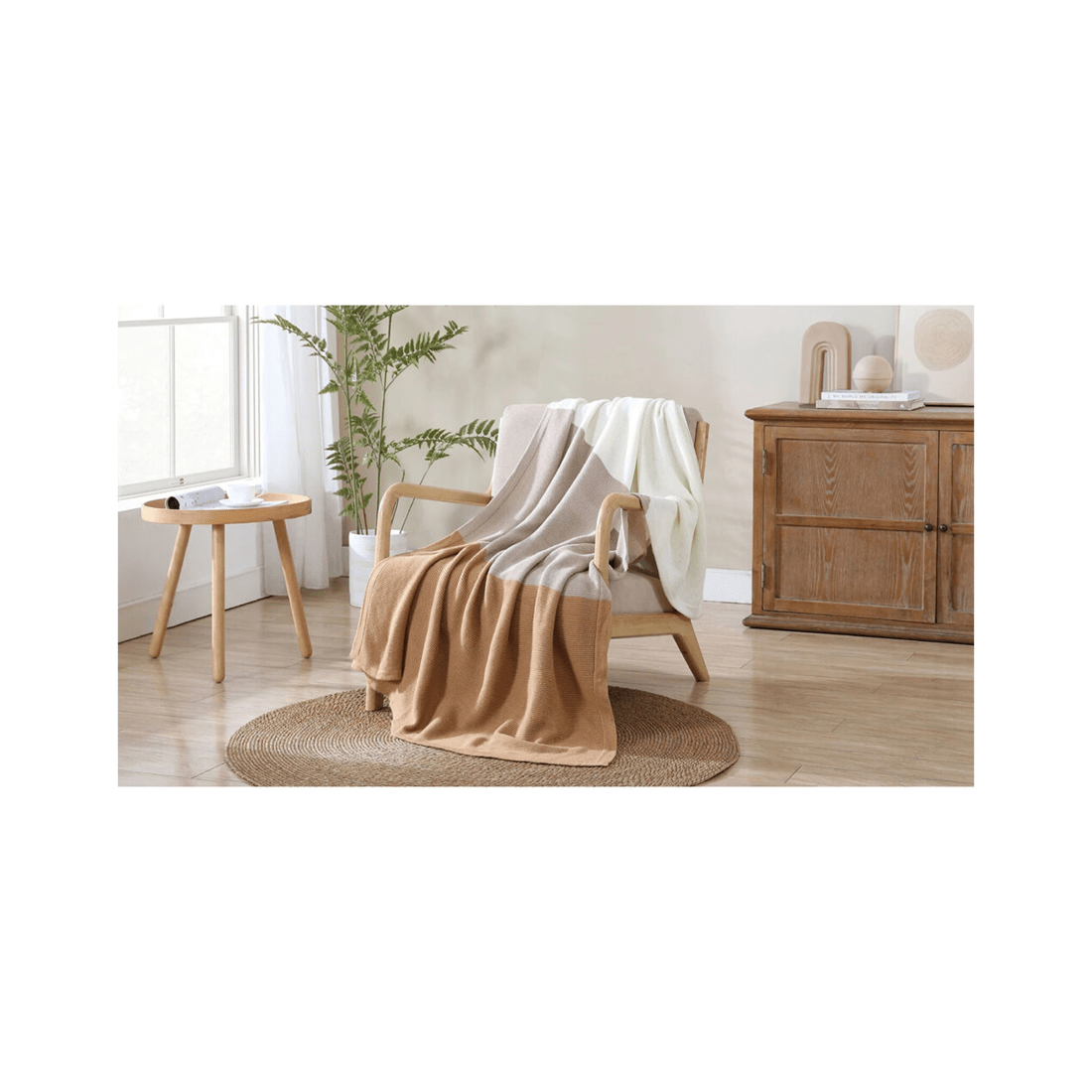 1 ARDOR Isla Acrylic Knitted Blanket Throw 127x152cm Machine Washable Oeko-Tex - Plain, 1 of 3