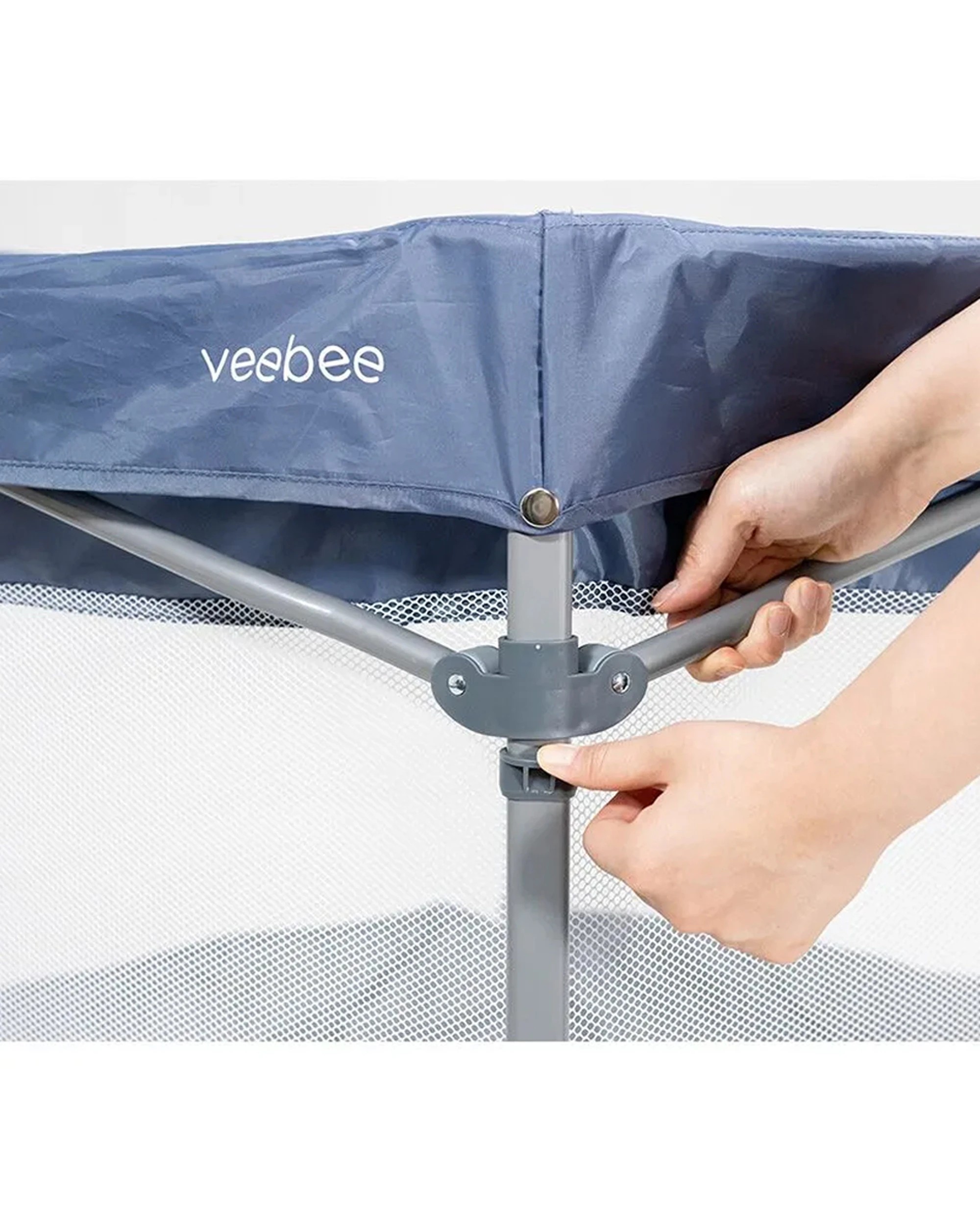 9 Vee Bee Koop Kids Indoor Outdoor Play Yard With Carry Bag And Canopy - Blue, 9 of 9