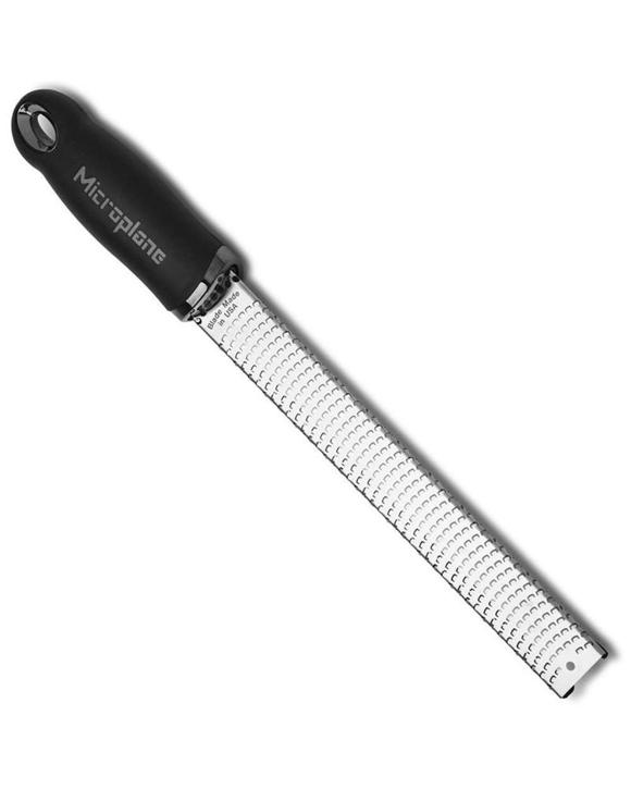 Microplane Premium Stainless Steel Zester Grater Black  Soft Grip Handle