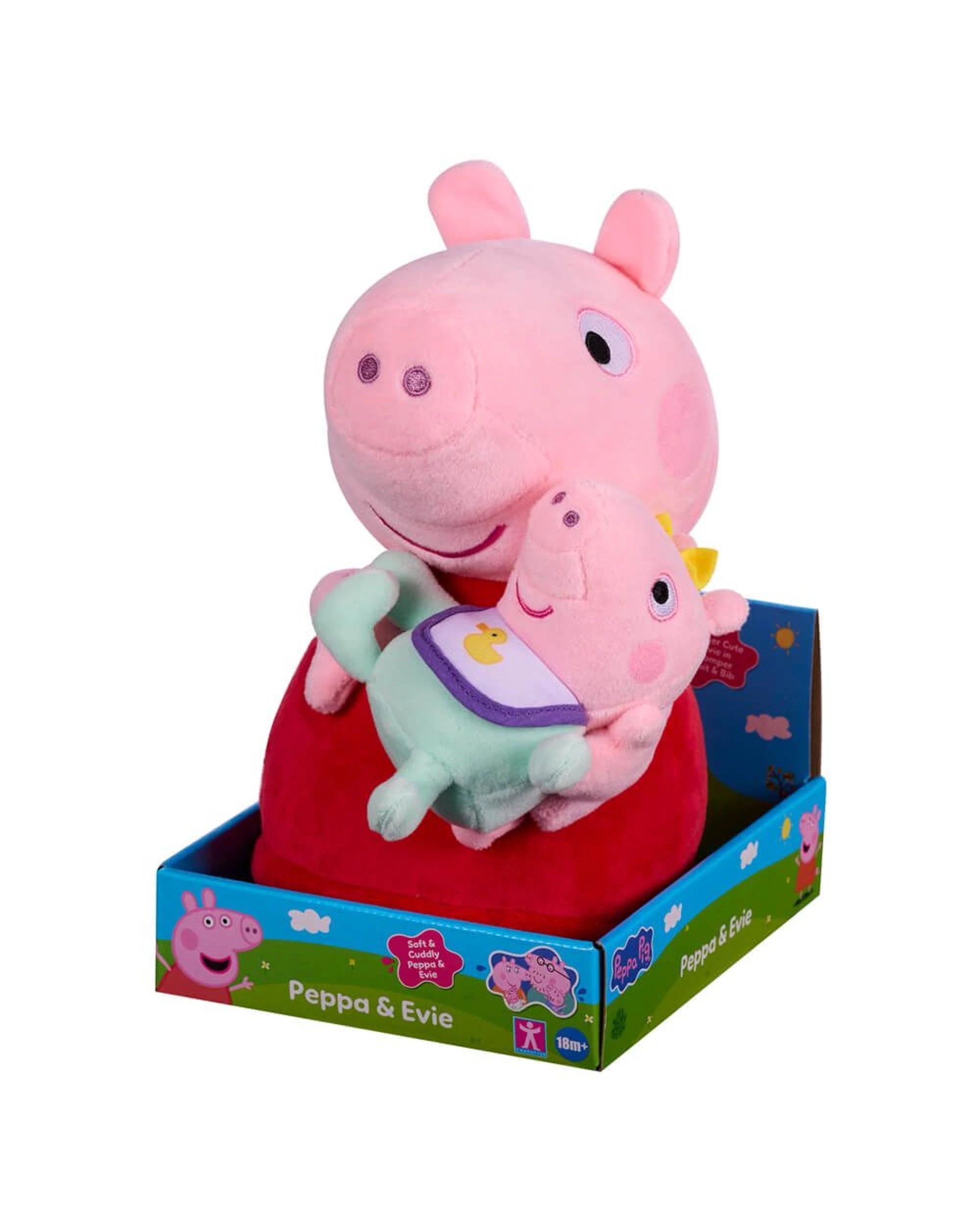 2 Peppa Pig Peppa and Evie Cuddling Plush, 2 of 6