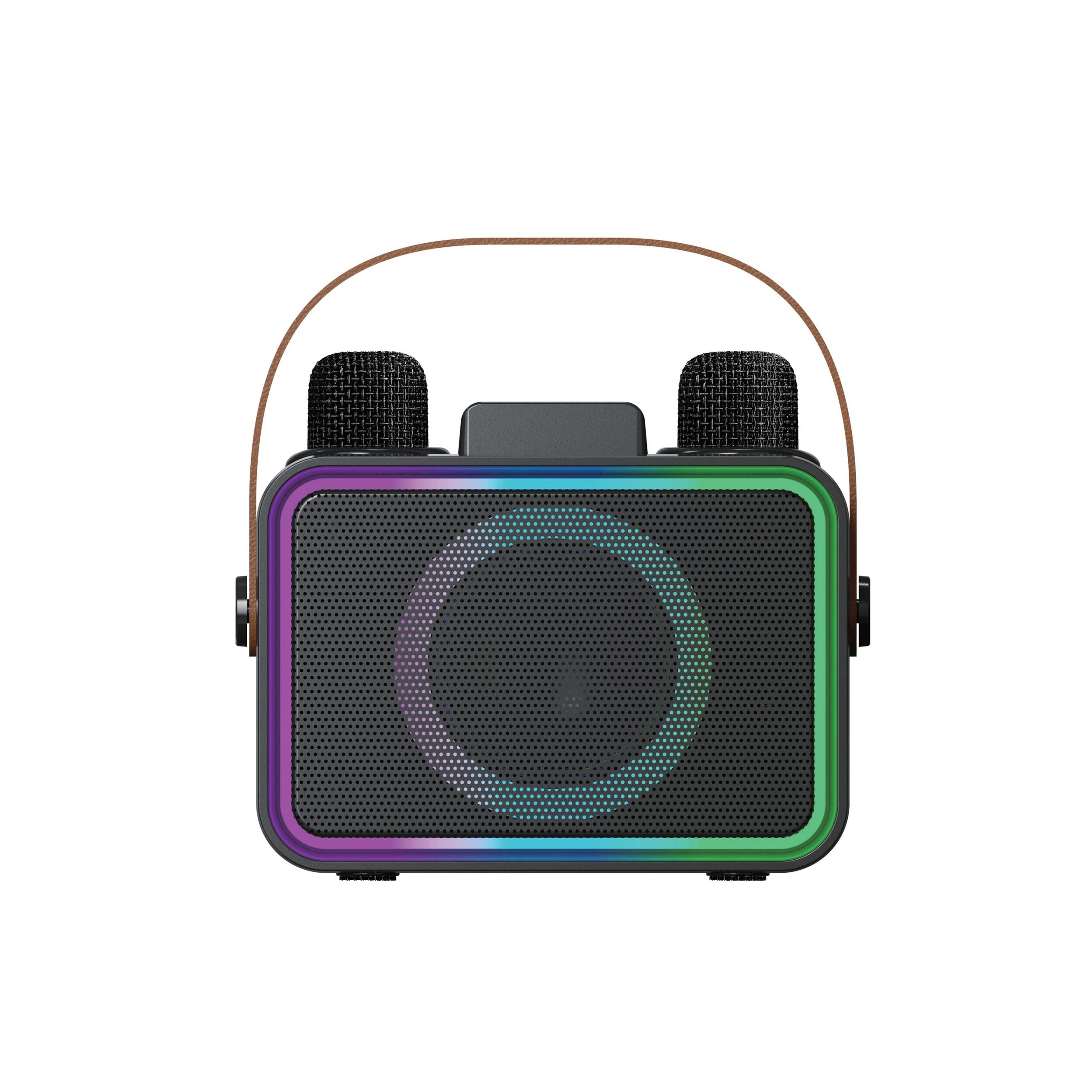 2 8W Karaoke Speaker with 2 Mic, 2 of 6