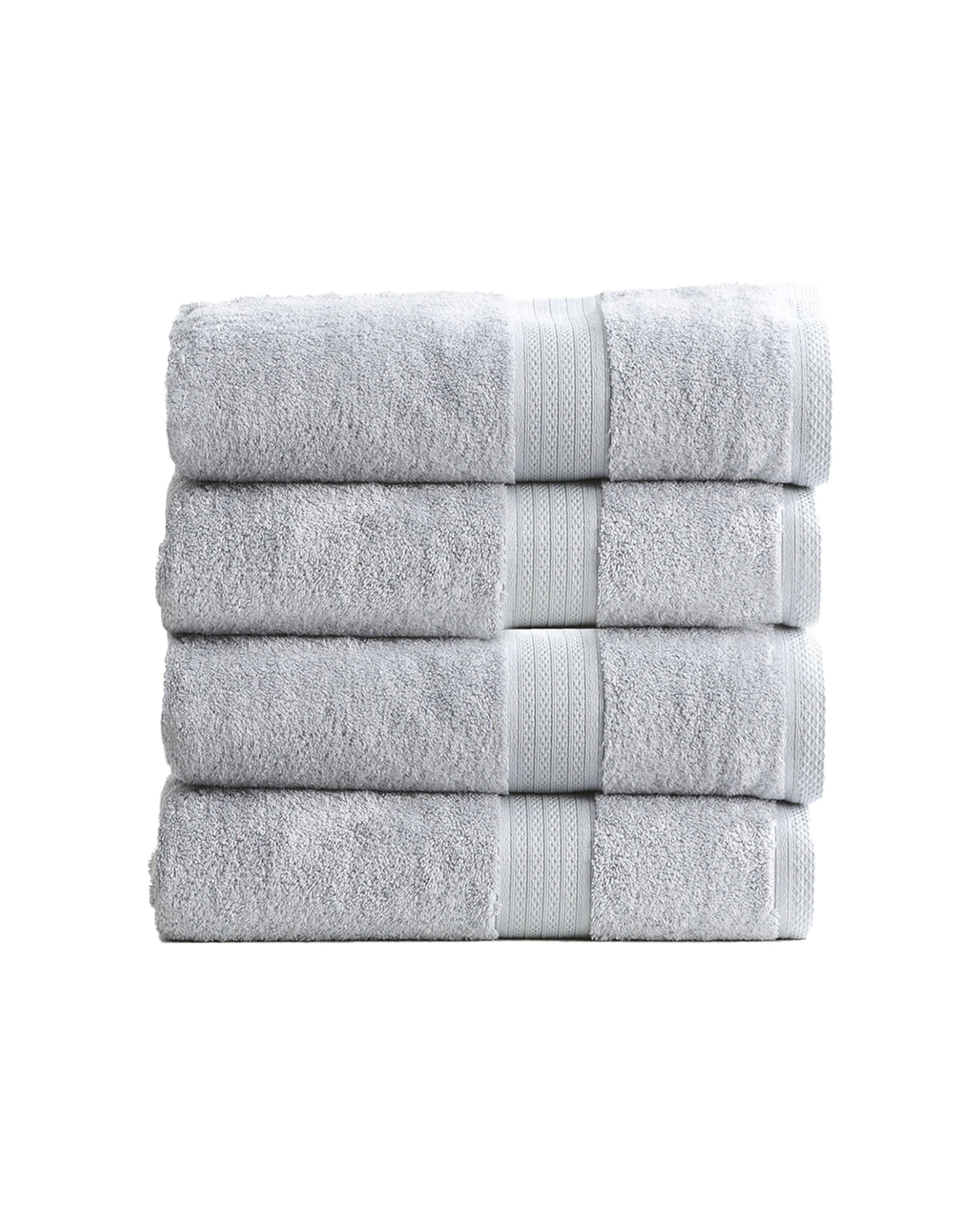 3 Renee Taylor Stella 4pc 650 Gsm Bamboo Cotton Bath Towel Set
 - Silver, 3 of 3