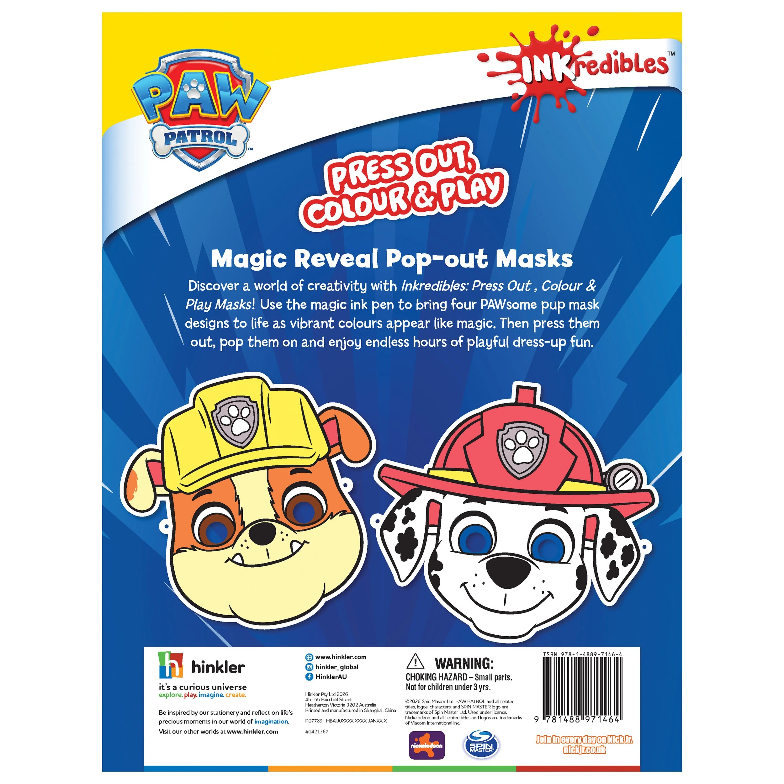 4 INKredibles PAW Patrol Magic Ink Masks - Book, 4 of 4