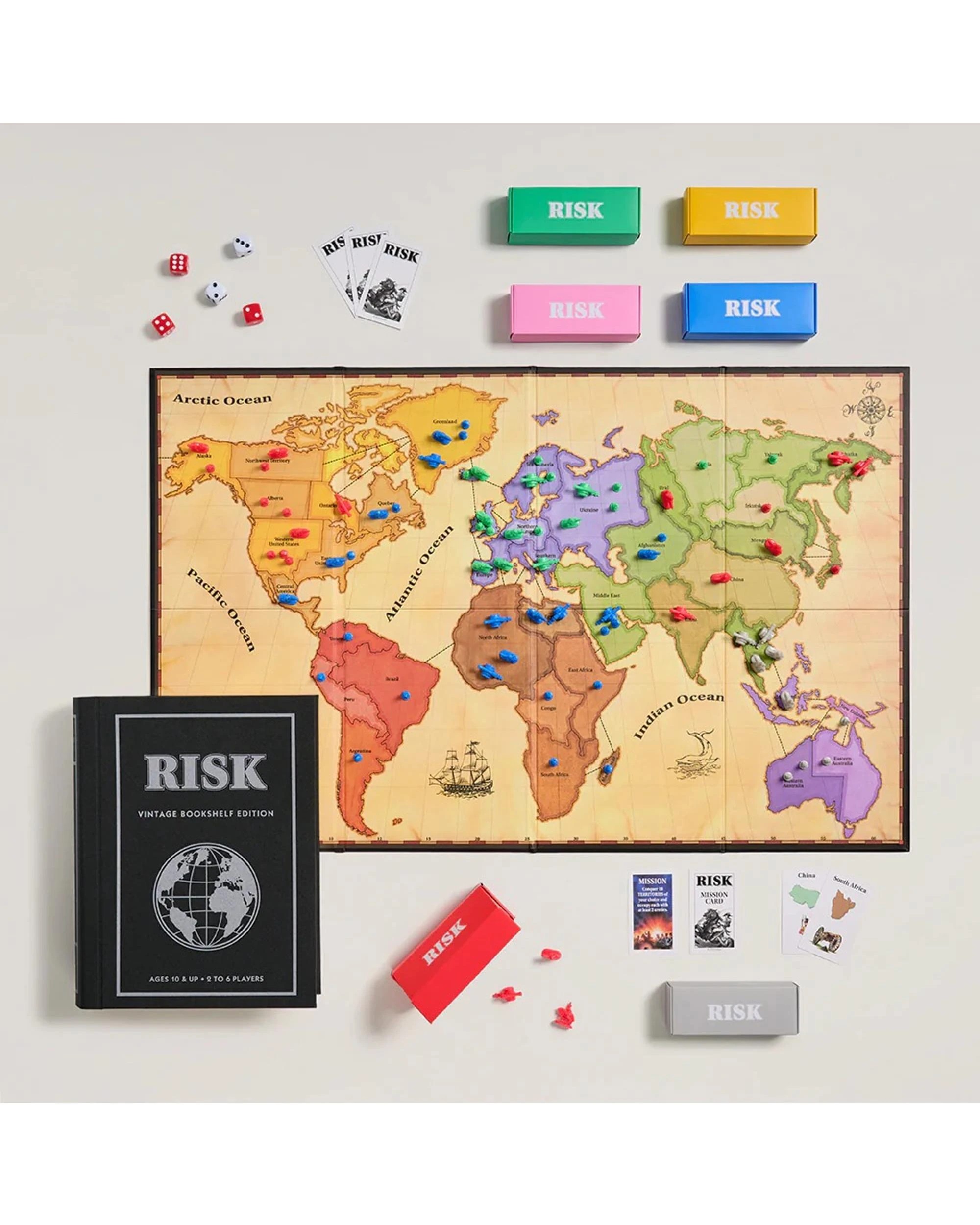 4 Risk Vintage Bookshelf Edition Board Game, 4 of 6