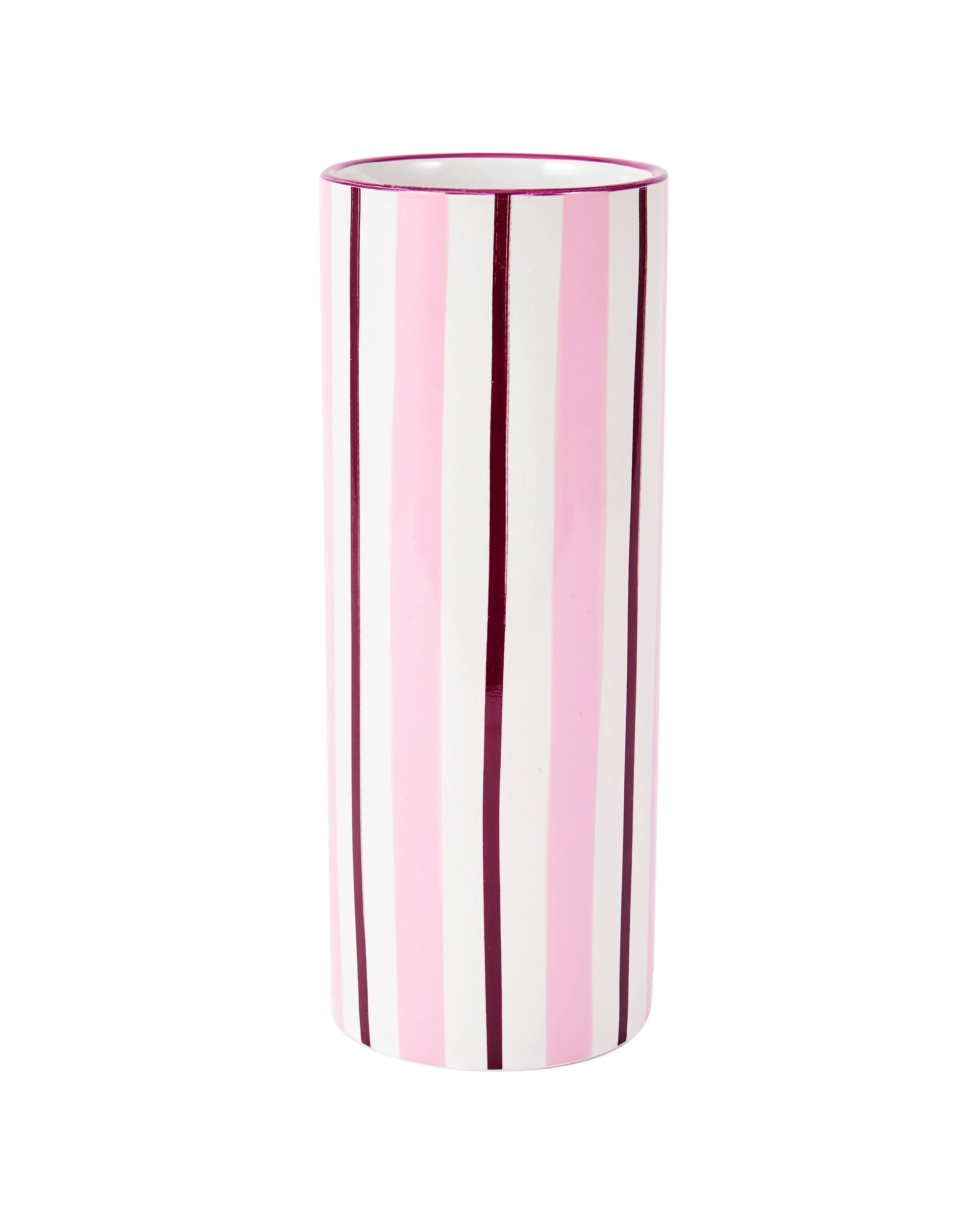 3 Pink Stripe Ceramic Vase, 3 of 5
