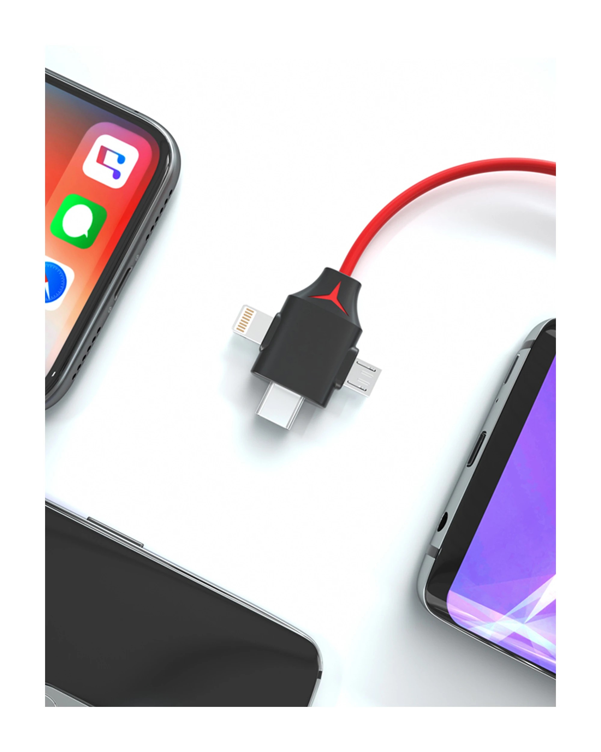 3 TODO 3 in 1 HDMI to Lightning Micro USB Type C Adapter Cable Charge iPhone Android AV TV, 3 of 6