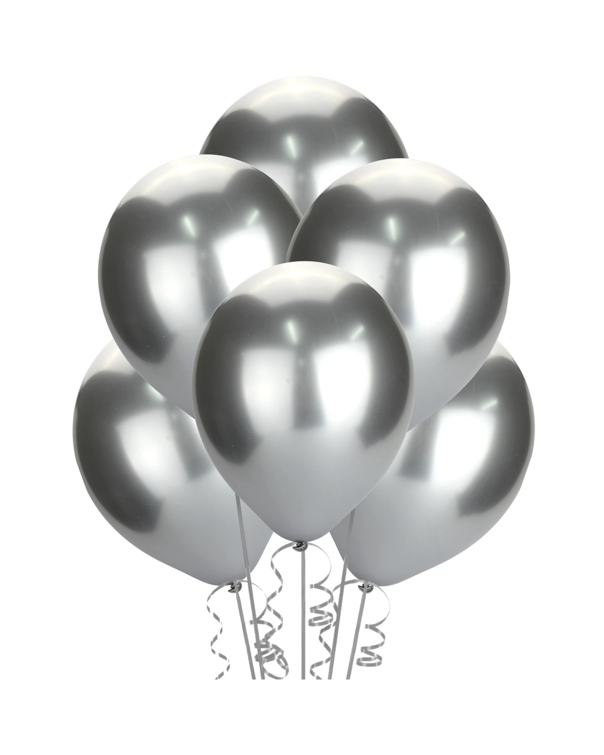 1 Partyrama Chrome Silver Balloons 30cm Pack of 50 - Silver, 1 of 2