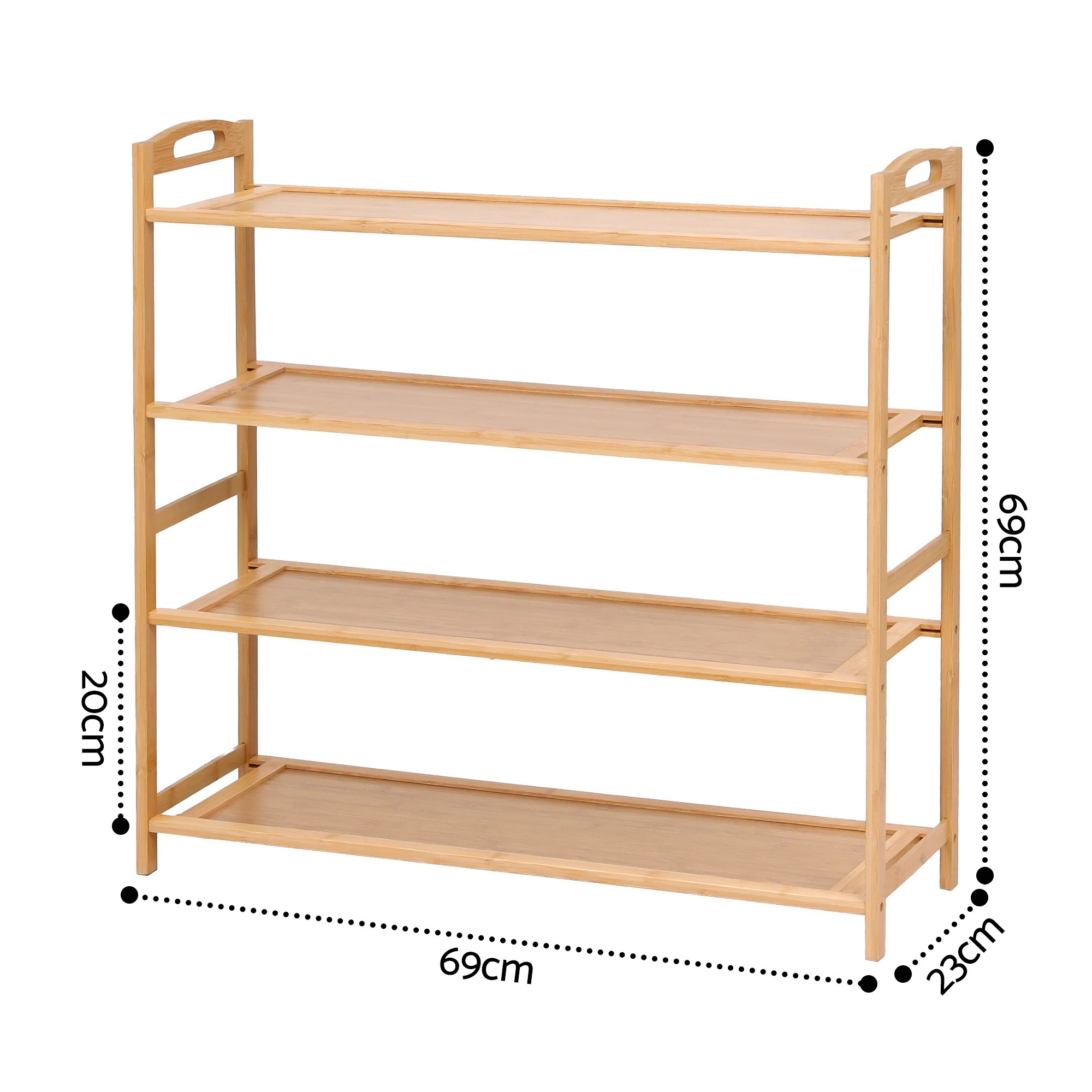 2 Artiss 4 Tier Shoe Rack Bamboo Storage Organiser - Natural, 2 of 3