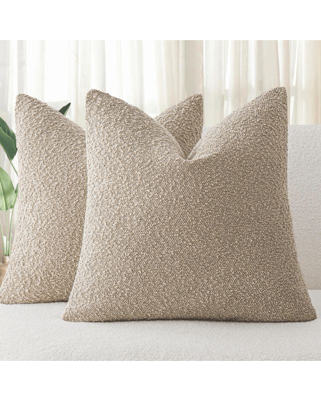 Gioia Casa 2-Pack Bouclé Cushion Covers 45x45cm - Oat