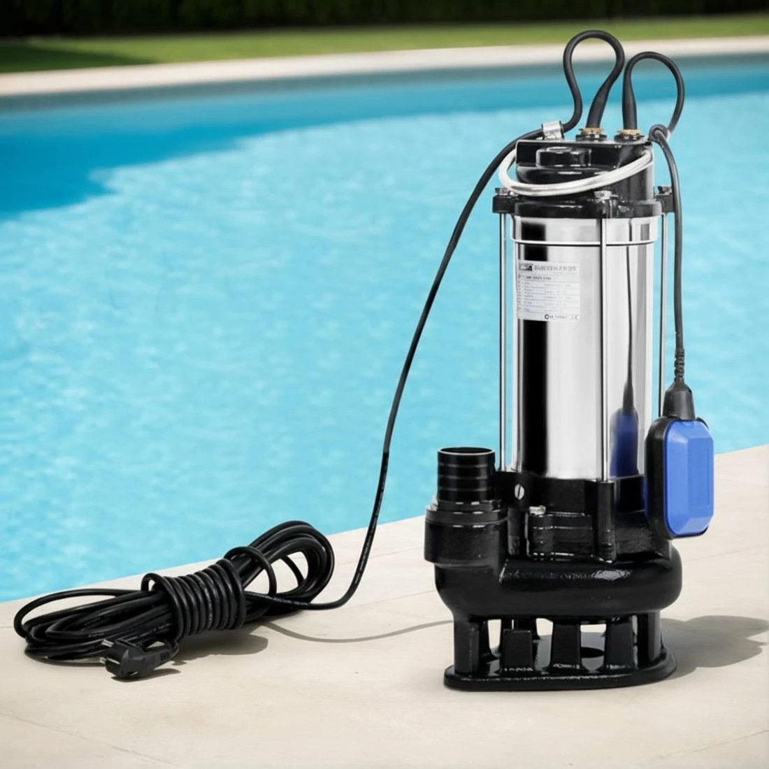 6 Giantz 2000W Max. Submersible Dirty Water Pump Bore Tank Well Steel Automatic - Black, 6 of 6