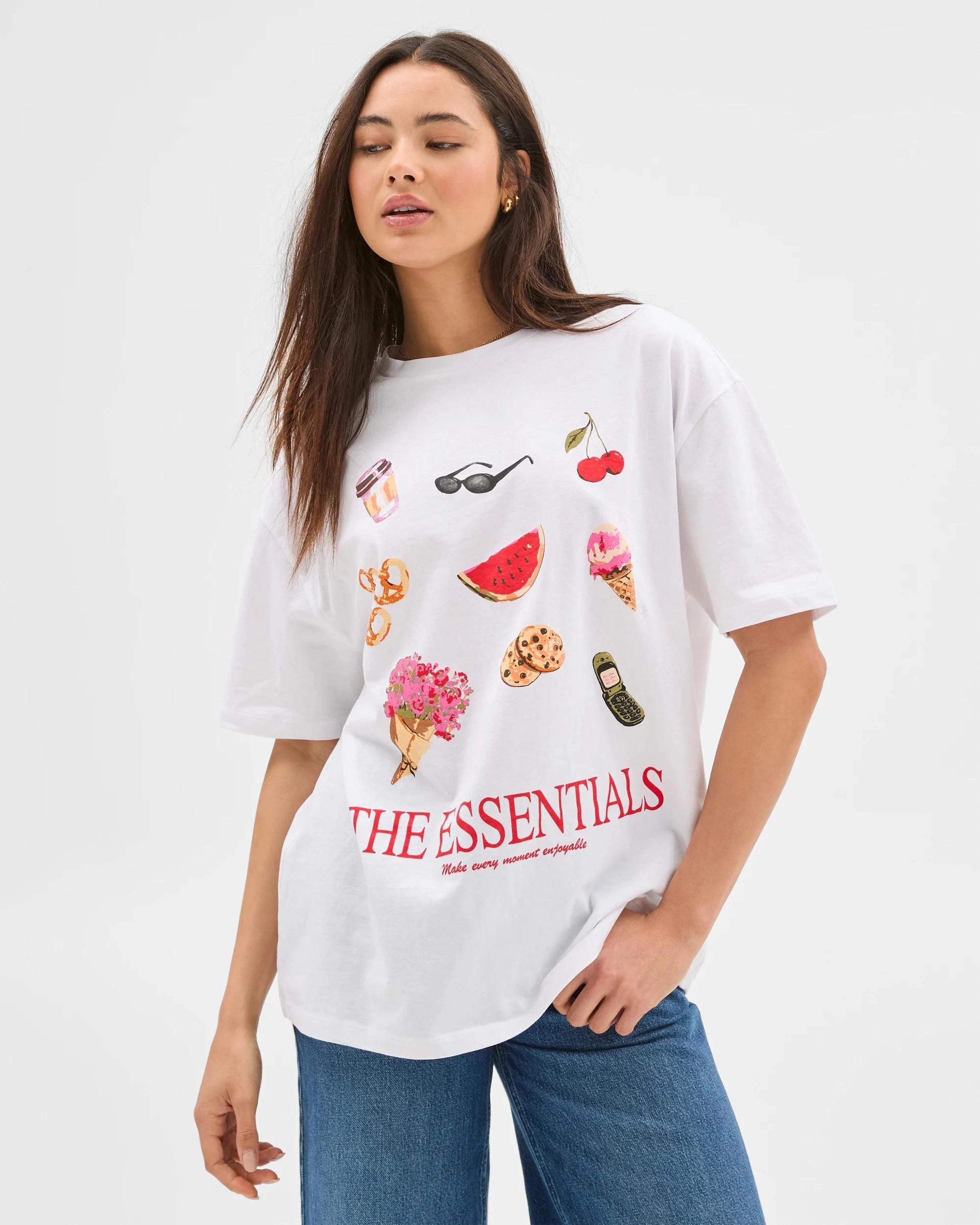 1 Australian Cotton Boyfriend T-Shirt - Lily Loves WHITE THE ESSENTIALS, 1 of 6
