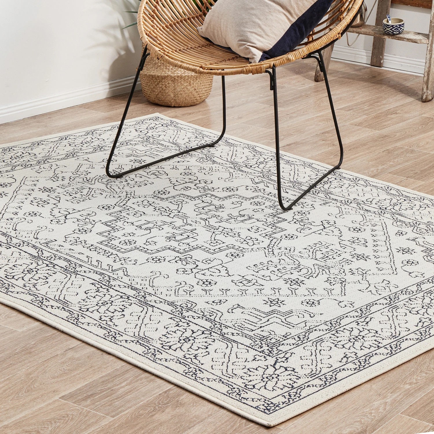 3 Common Ground Rugs Coastline 5555 Outdoor 220x150cm - Medium Pet Friendly Floor Rug - White, 3 of 7