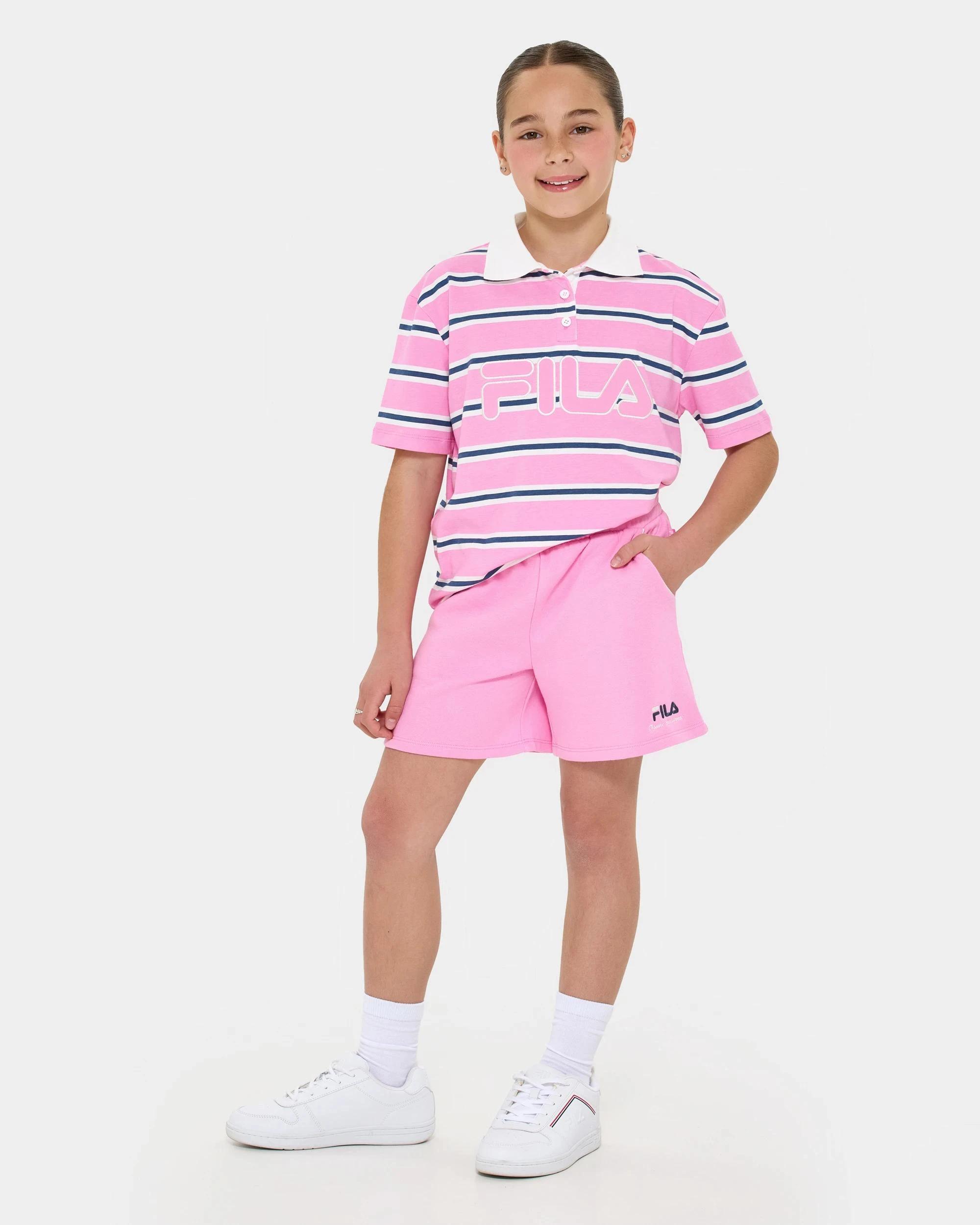 6 Fila Harper Rugby T-shirt - Pink Stripe PINK STRIPE, 6 of 6