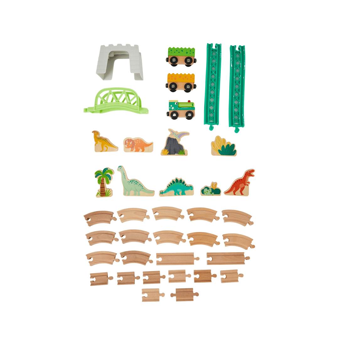 7 38 Piece Wooden Dino Train Set, 7 of 9