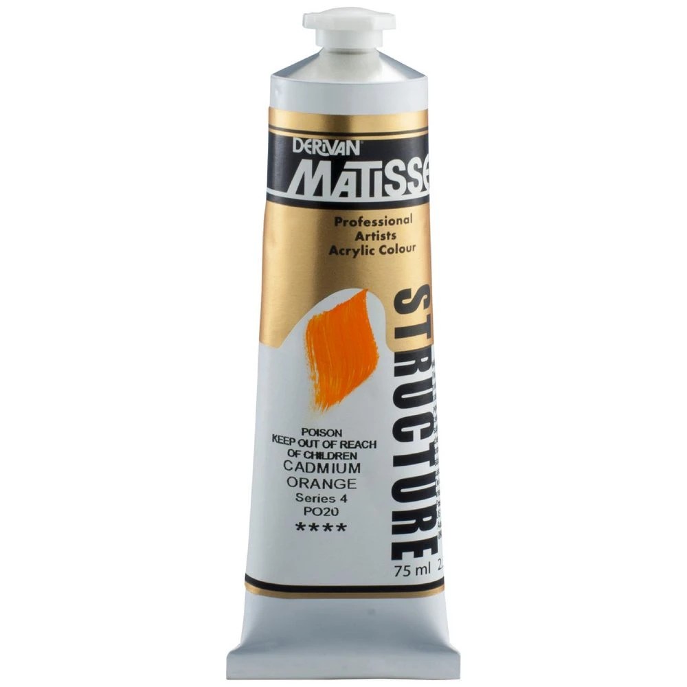 1 Derivan Matisse Structure Paint 75mL Cadmium Orange S4, 1 of 2