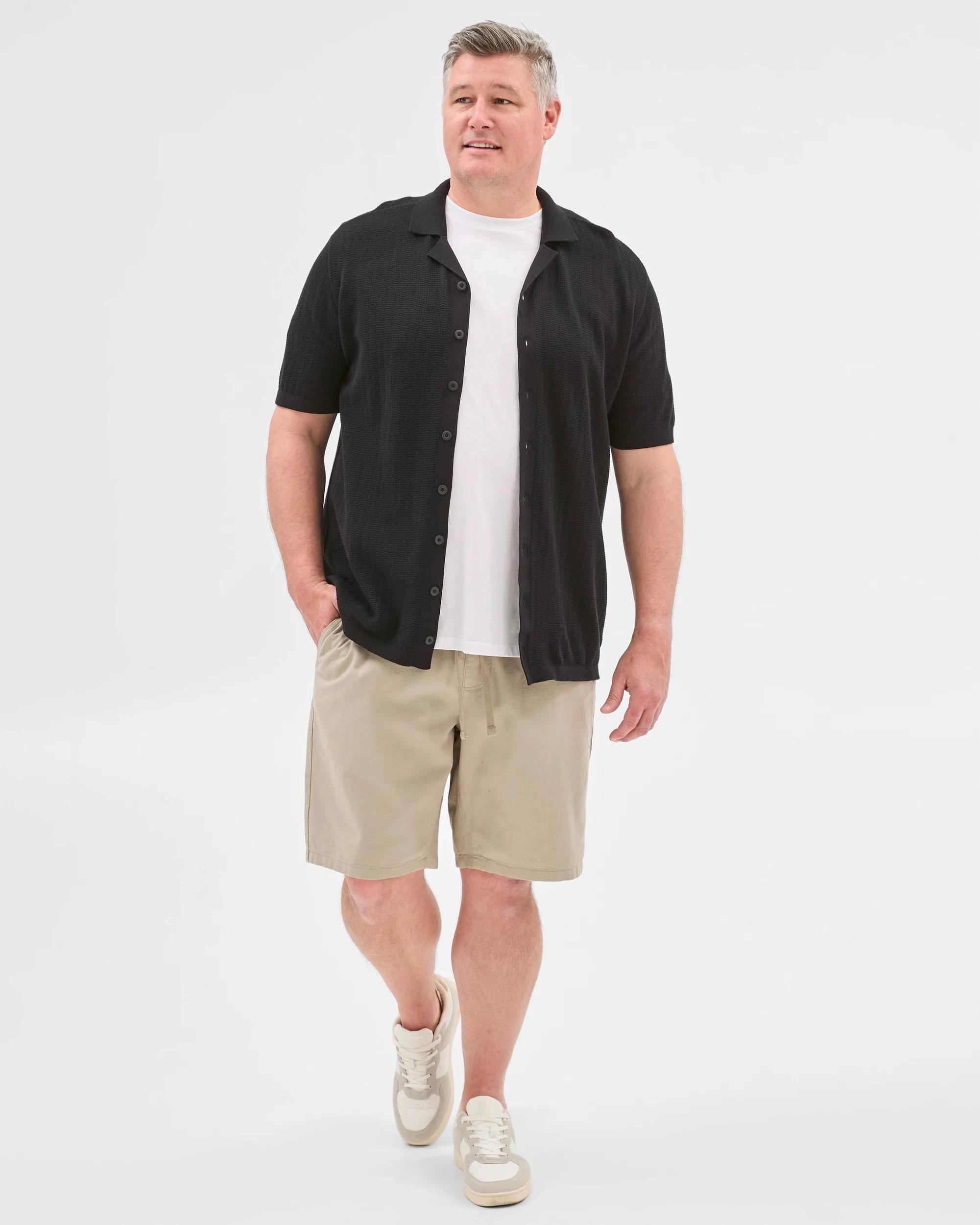 1 Target Man Plus Plus Size Australian Cotton Textured Shorts FOG, 1 of 6