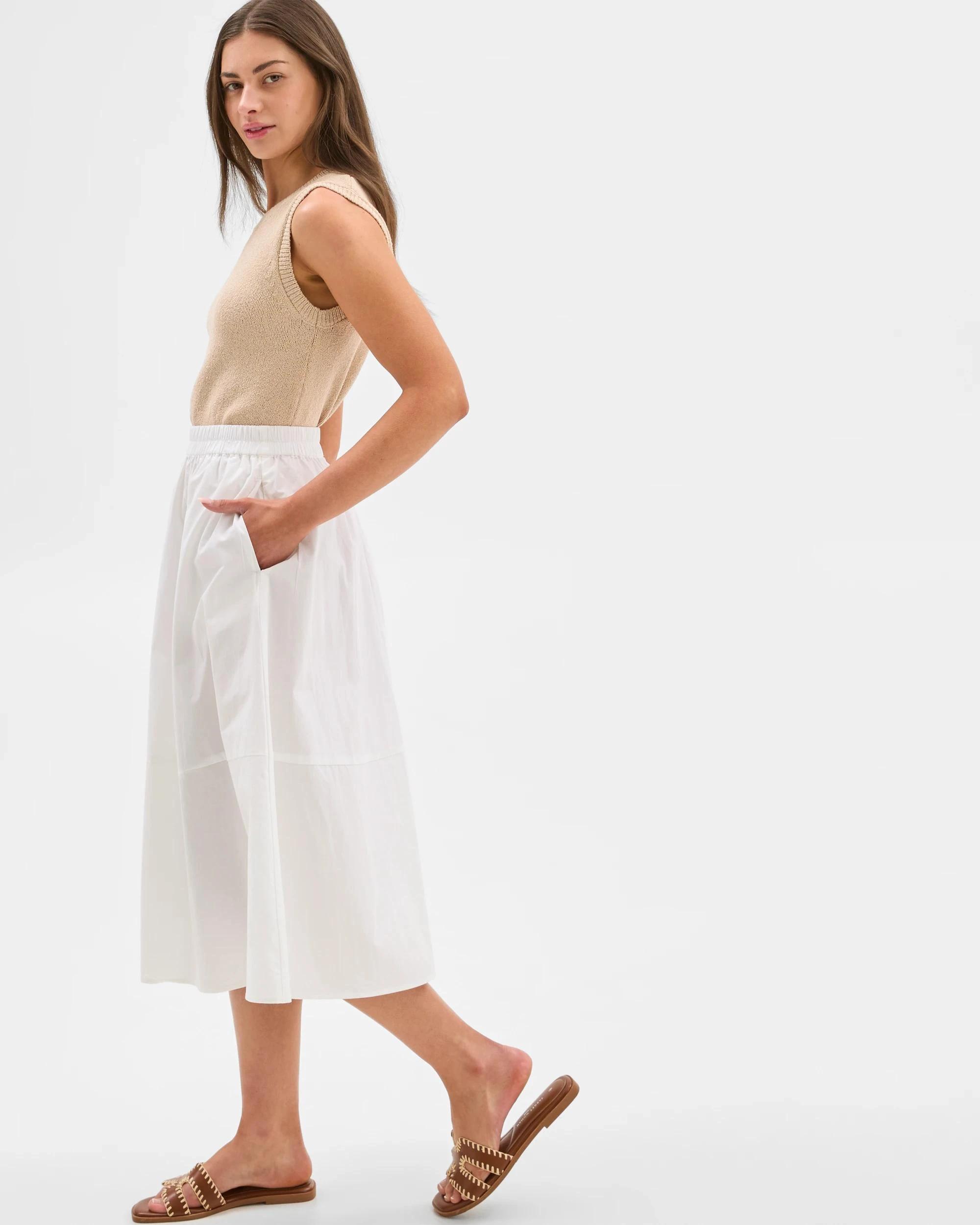 1 Target Petites Australian Cotton Cocoon Skirt WHITE, 1 of 7