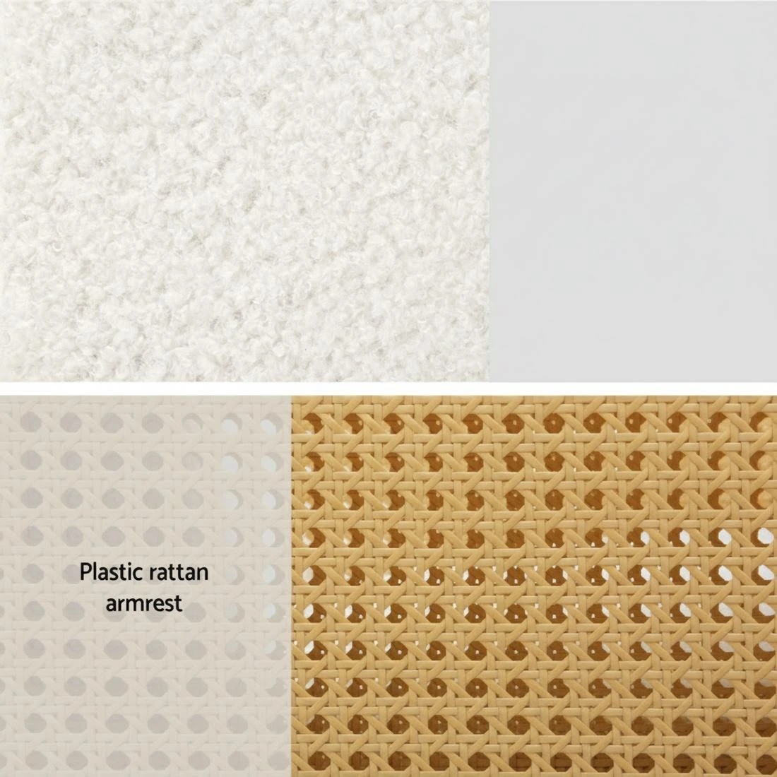 6 Artiss Armchair Rocking Chair Boucle Rattan - White, 6 of 6