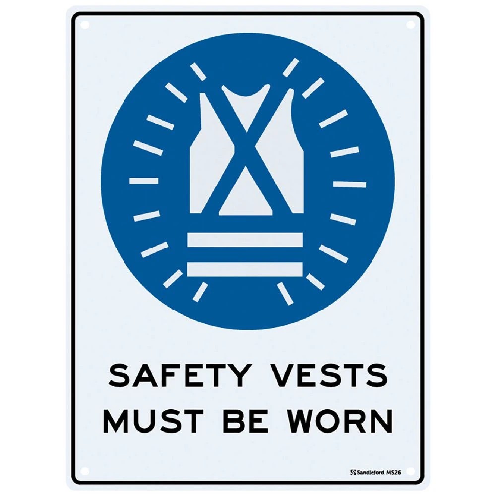 1 Safety Vests Sign 22.5 x 30cm, 1 of 1