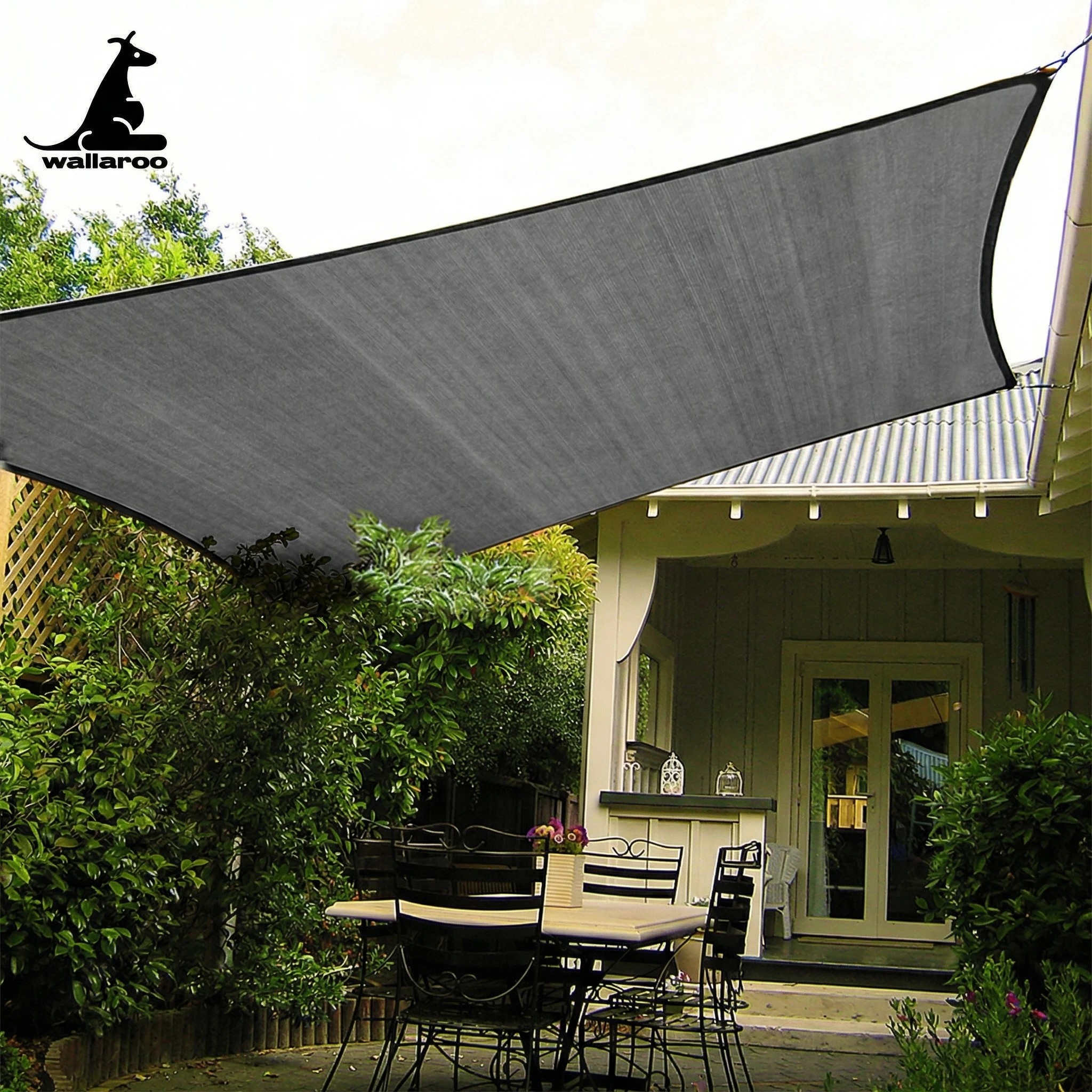 2 Wallaroo 7 x 5M Outdoor Sun Shade Sail Canopy Rectangle - Grey, 2 of 6