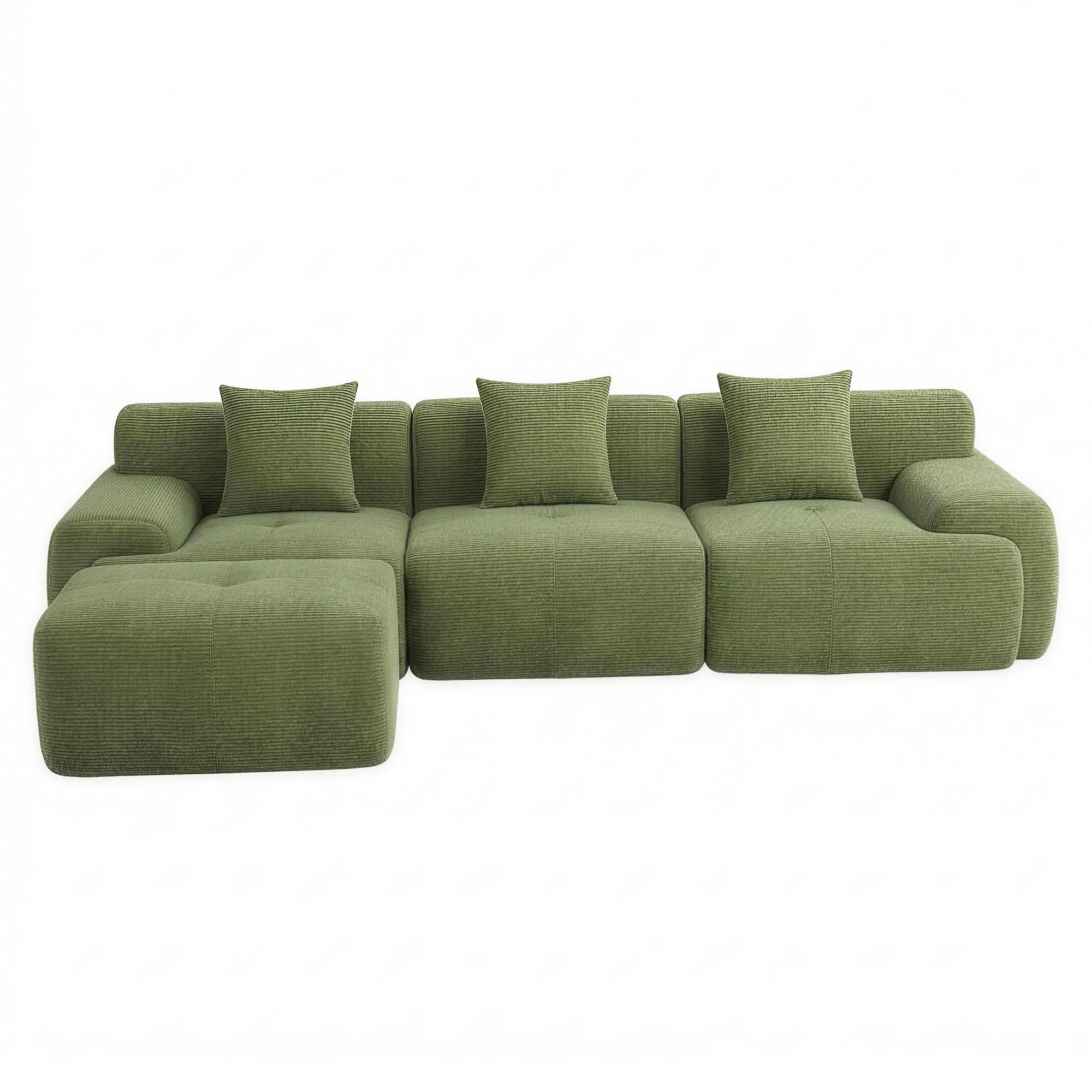 2 Artiss Modular Sofa Bed Comfort L-Shaped Sectional Boneless Couch - Green, 2 of 3
